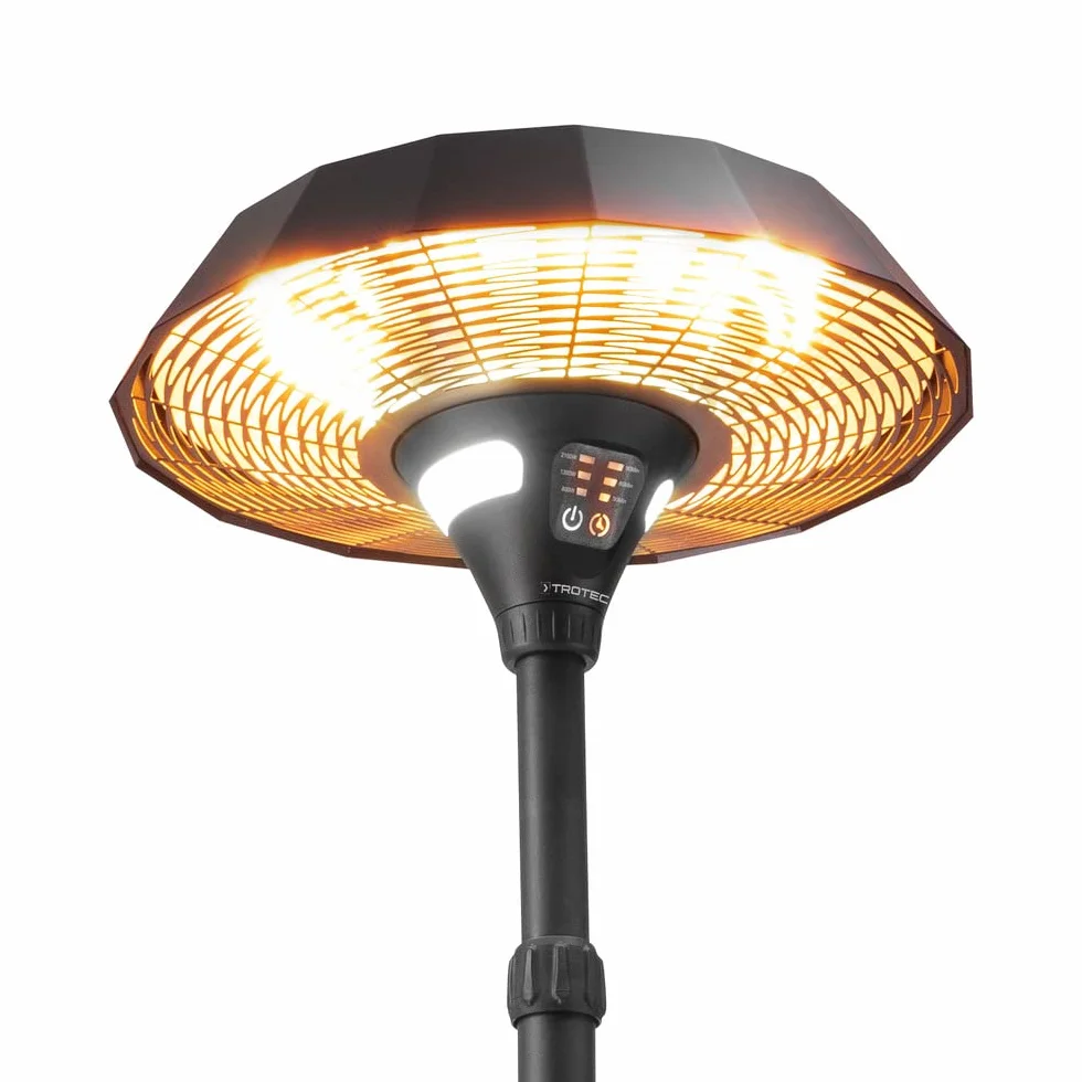 TROTEC IRS 2110 Stojący promiennik ciepła na podczerwień 3 stopnie ogrzewania maks. moc 2100 W dystrybucja ciepła 360° regulacja wysokości energooszczędny