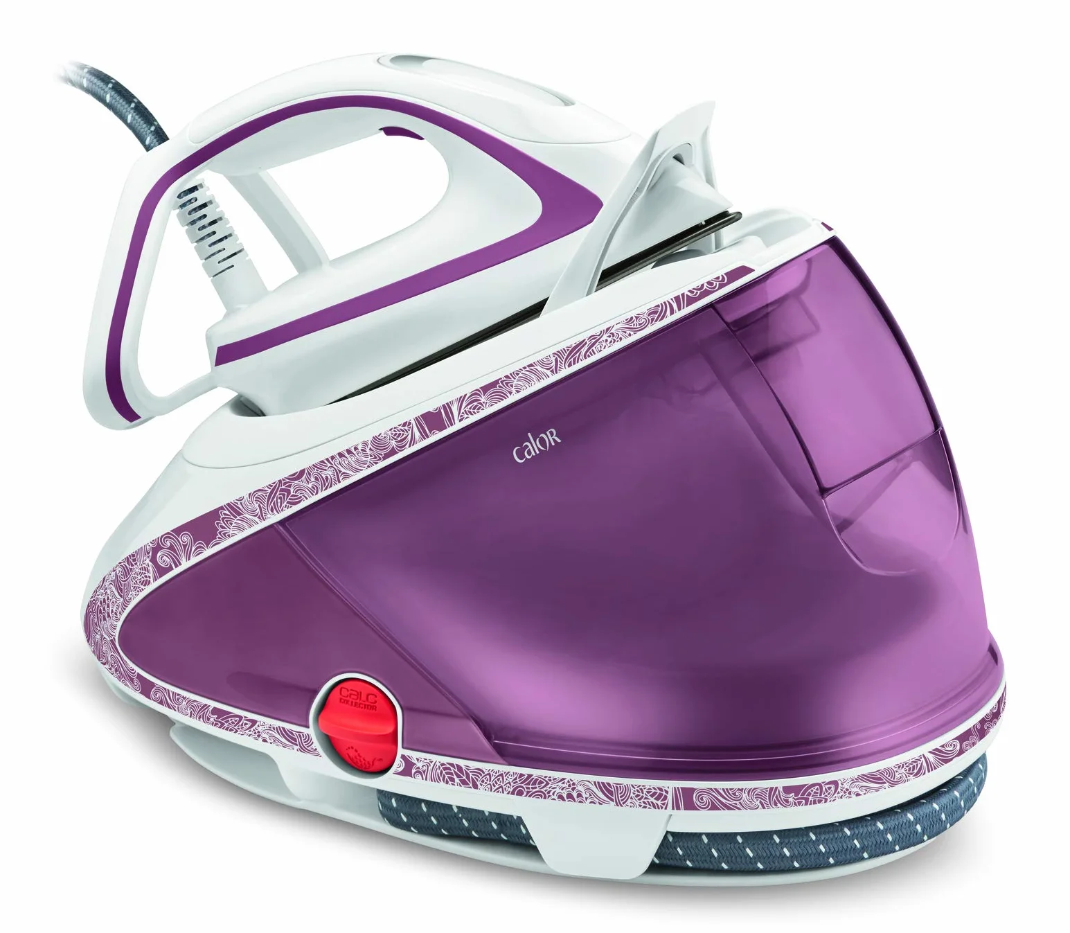 Calor GV9560C0 Pro Express Ultimate wysokociśnieniowa stacja parowa, tworzywo sztuczne, kolor biały, fioletowy