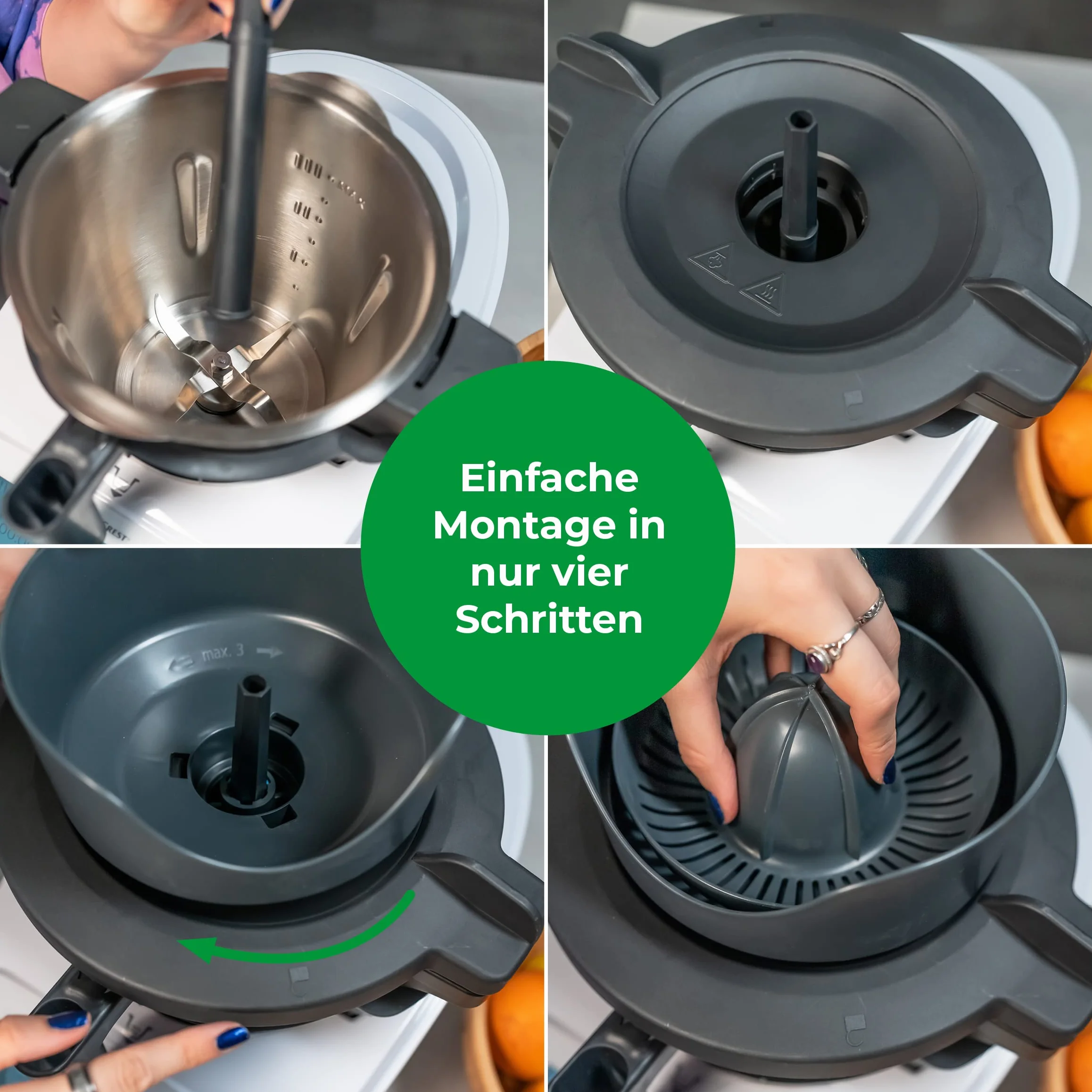 Wundermix WunderJuicer® wyciskarka do soków Monsieur Cuisine do Connect, Trend, Smart – wyciskarka do cytrusów i sokowirówka – wyprodukowana w Niemczech