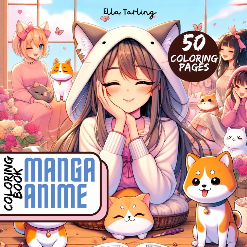 The Manga Anime Coloring Book - The Perfect Gift for Teens, Girls, Boys, and Young-at-Heart Adults: 50 Adorable Designs for Coloring and Relaxation (Part 3)