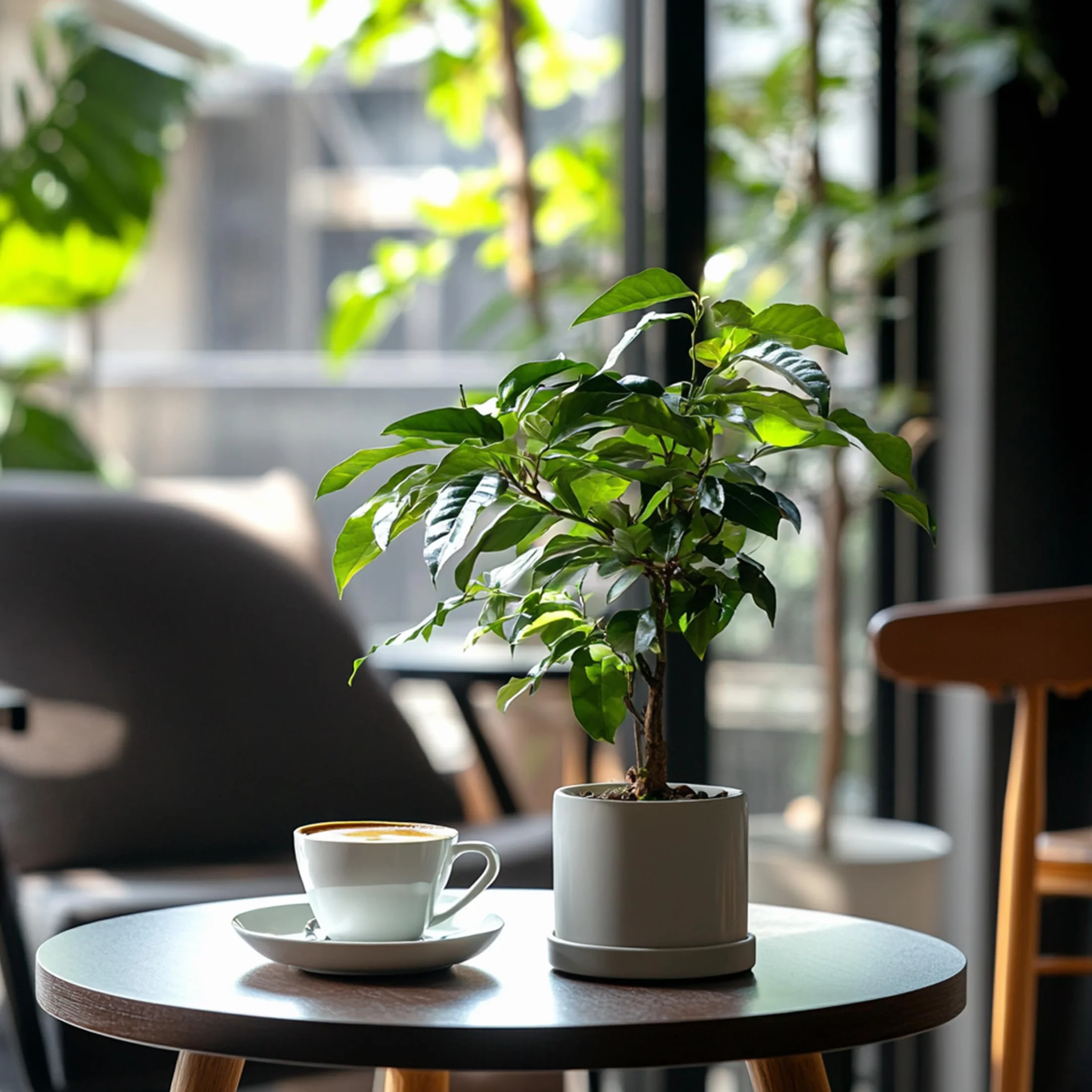 Plant in a Box - Kawowiec - Coffea arabica - Wysokość 25-40cm - Pot 12cm - Roślina doniczkowa - Zielony