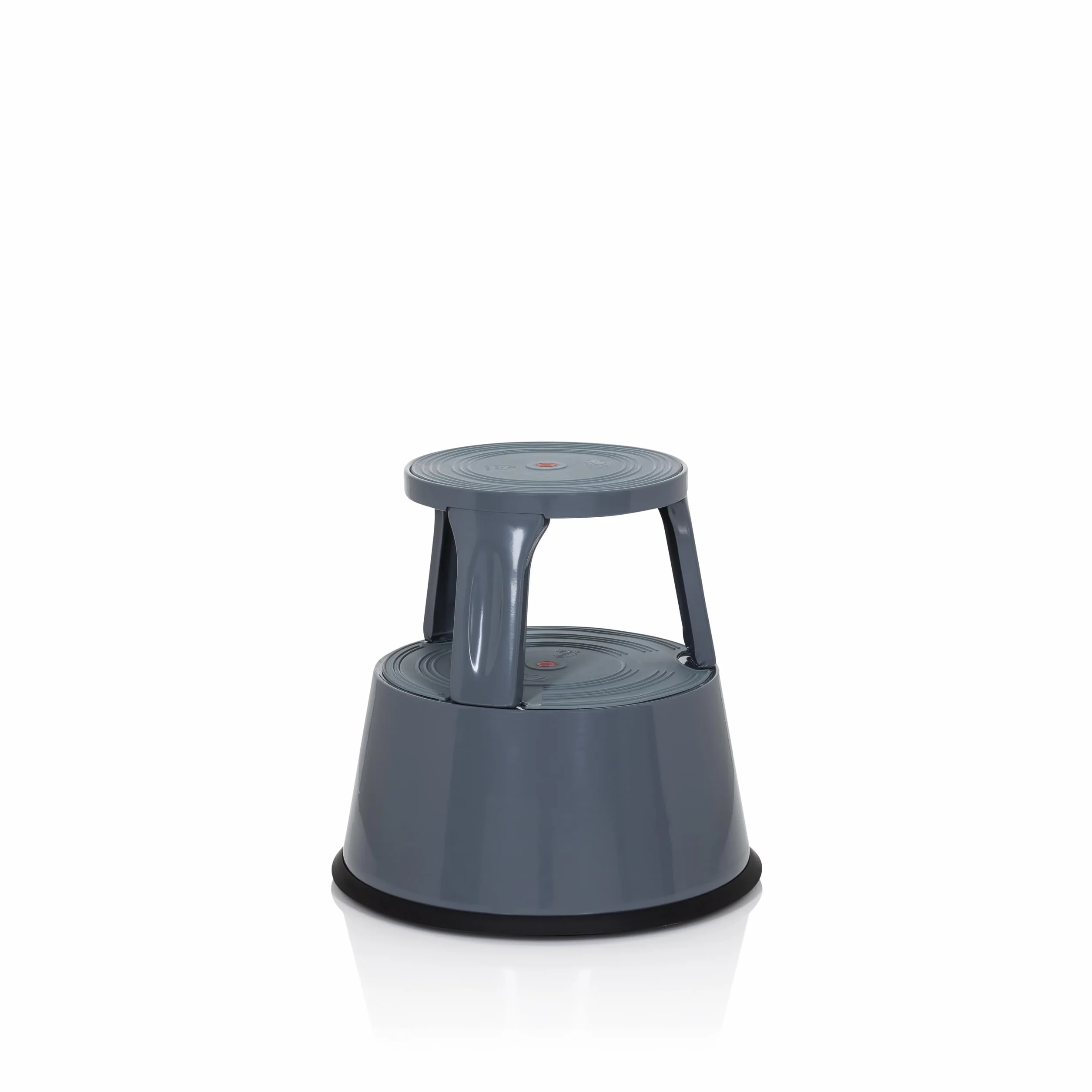 hjh OFFICE Taboret TIO-M II metalowy stopka słonia z atestem TÜV, wysokość 42 cm, obciążenie do 150 kg, z kółkami 830007 szary