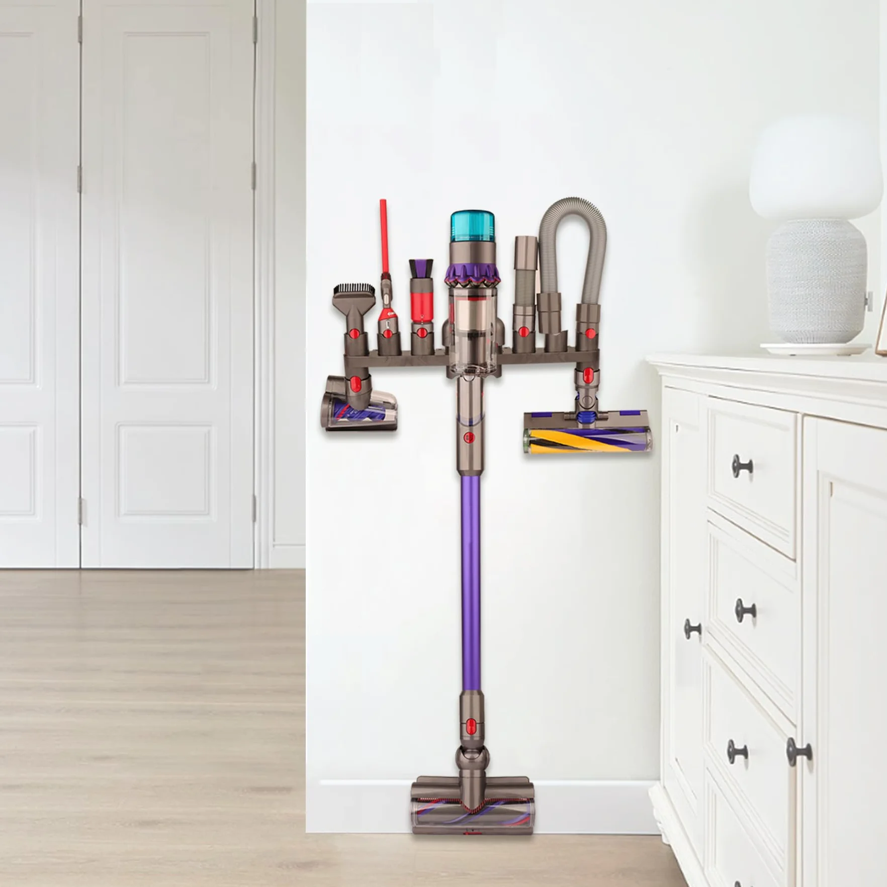RTop Uchwyt akcesoriów do odkurzacza Dyson V7 V8 V10 V11 SV10 SV11, uchwyt akcesoriów Dyson (10 gniazd do przechowywania, opakowanie 2 szt.)