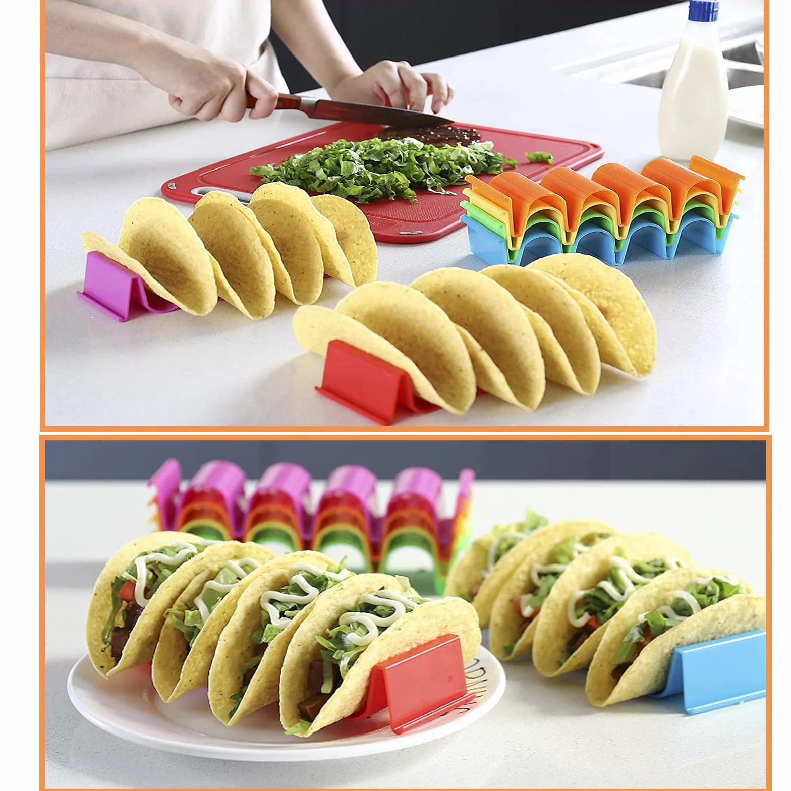 Plastikowe uchwyty na taco w kształcie fali 6 sztuk duże stojaki do kuchni