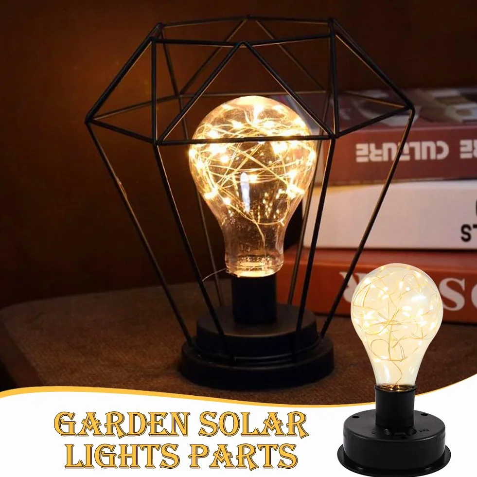 2 sztuki lamp solarnych do ogrodu, części zamienne, z żarówką LED, 8 cm, zapasowy panel słoneczny, wiszące lampy solarne do lamp solarnych, latarni solarnych, do użytku na zewnątrz, do ogrodu