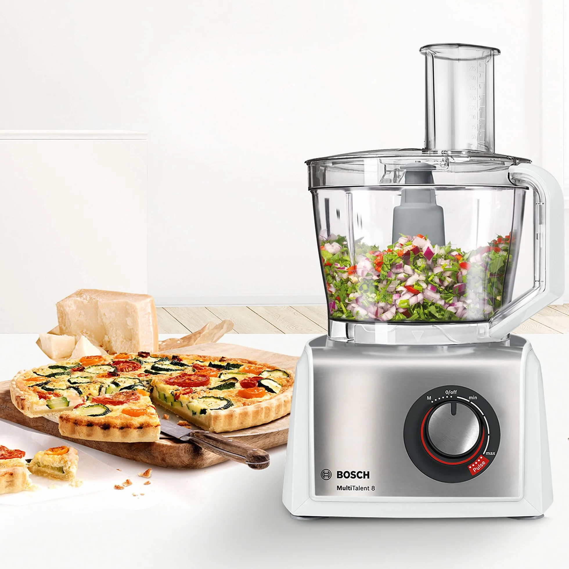 Bosch Robot kuchenny MultiTalent 8 MC812S814, 1250 W, 50 funkcji, zestaw tarcz i blender, misa 3,9 l