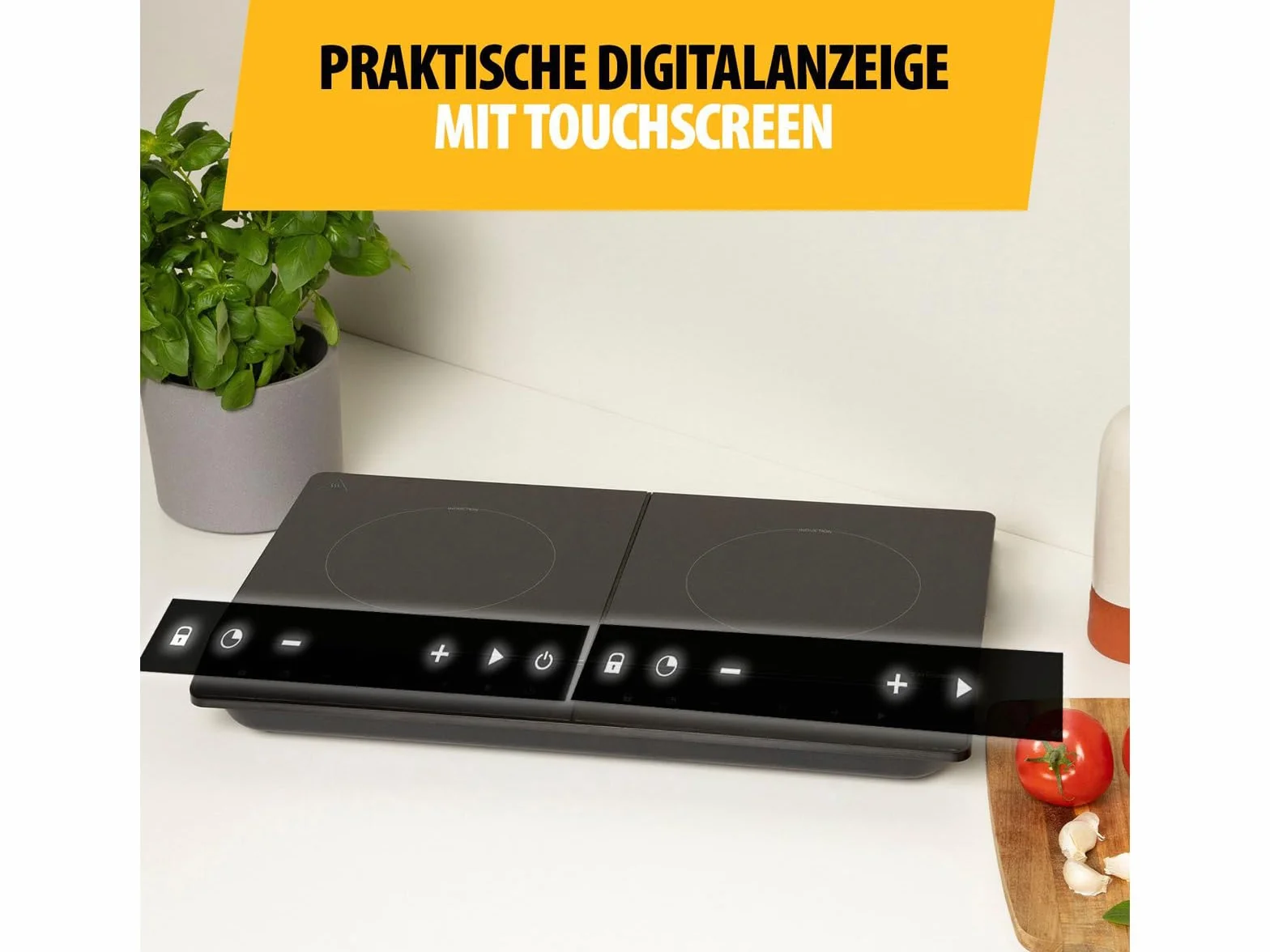 Tristar Podwójna płyta indukcyjna, ◕19 i ◕16 cm, 10 poziomów mocy, 3500 W, niskie zużycie, wbudowany timer, z ochroną przed przegrzaniem, IK-6162