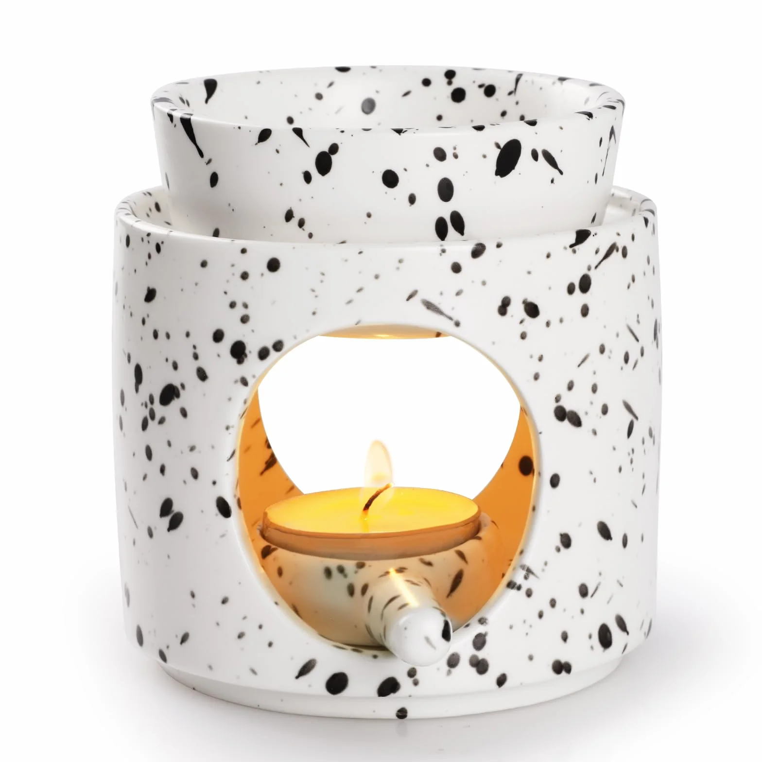 WD&CD Ceramiczny palnik olejków eterycznych, podgrzewacz zapachowy, podgrzewacz oleju, piekarnik do kadzidełka do niezbędnego pieca, kolor atramentu