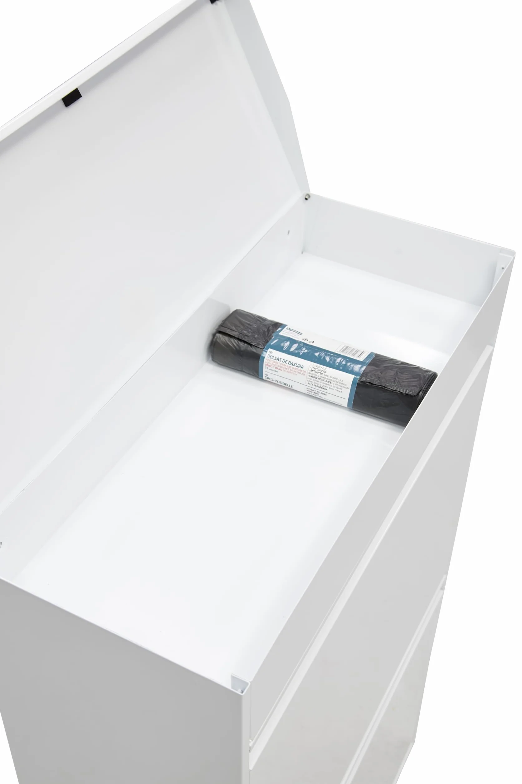 ARREGUI Top CR621-B2 stalowy system segregacji odpadów z pudełkiem do przechowywania z pokrywką, 4 przegródki, kosz na śmieci do kuchni, 23 + 11 + 17 + 17 l (68 l), 1 bardzo duże wiadro, 4-komorowy