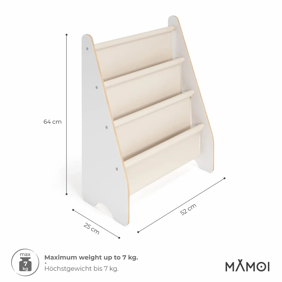 MAMOI® Regał na książki dla dzieci, skrzynka na książki do pokoju dziecięcego, regał na książki, drewniana ławka na książki, meble dziecięce, montessori
