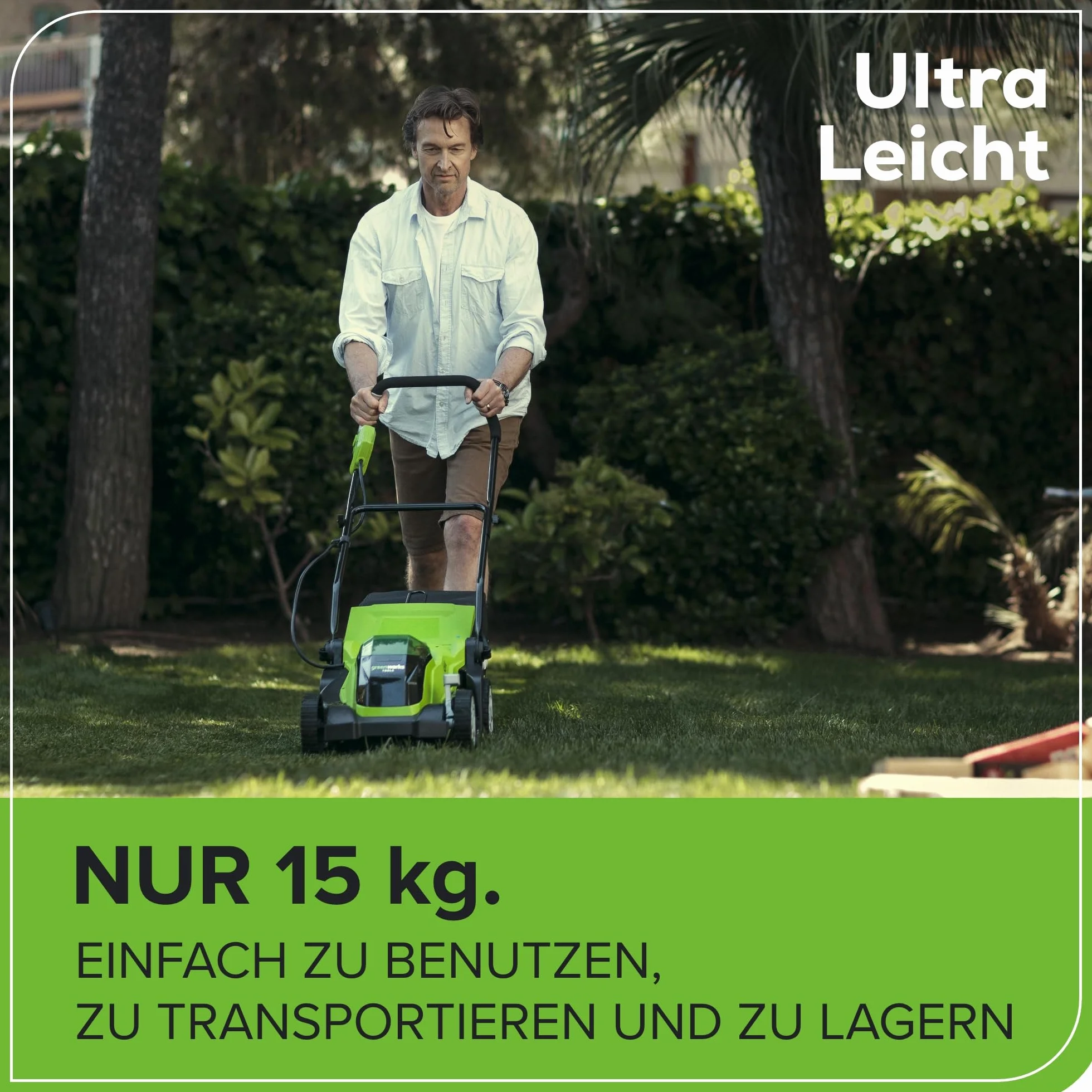 Greenworks G40LM35K2X Kosiarka Akumulatorowa do Trawników do 400m², Szerokość Koszenia 35cm, Torba 40L PLUS Dwie Baterie 40V 2Ah i Jedna Ładowarka