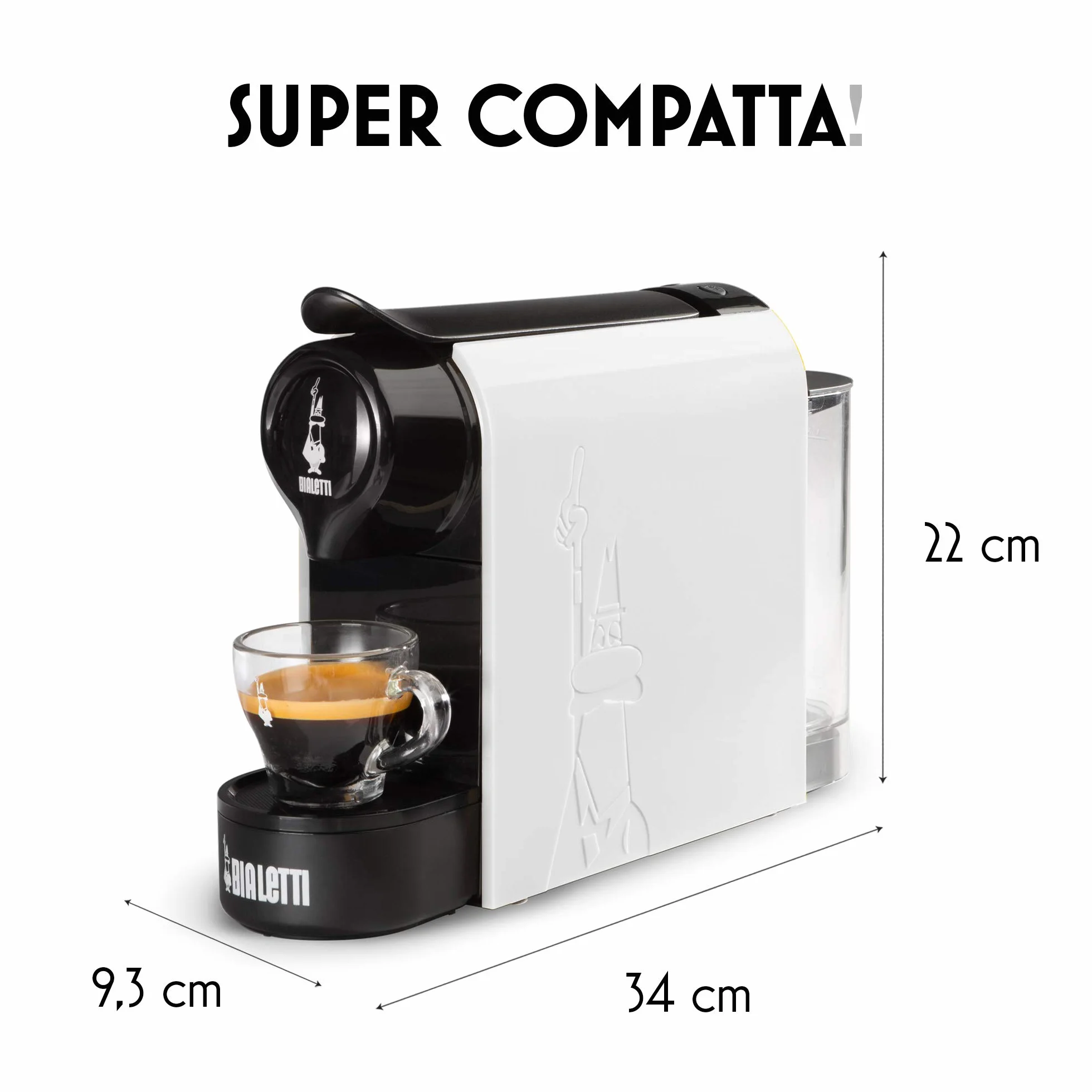 Bialetti Gioia, ekspres do kawy z 32 kapsułkami, działa wyłącznie z kapsułkami, biały