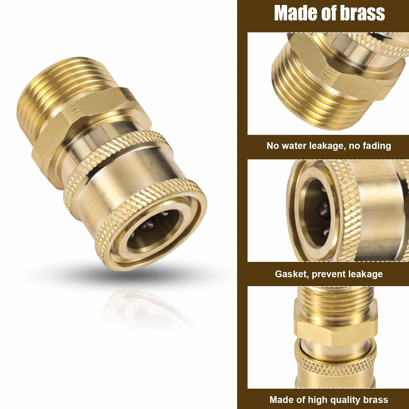 Gosknor 4szt M22-15mm do 0,95cm Adapter Myjki Ciśnieniowej, Szybkie Podłączenie i Szybkie Odłączenie Adaptera Myjki Ciśnieniowej do 0,95cm Pompy Węża Myjkis Ciśnieniowejs 5000 PSI