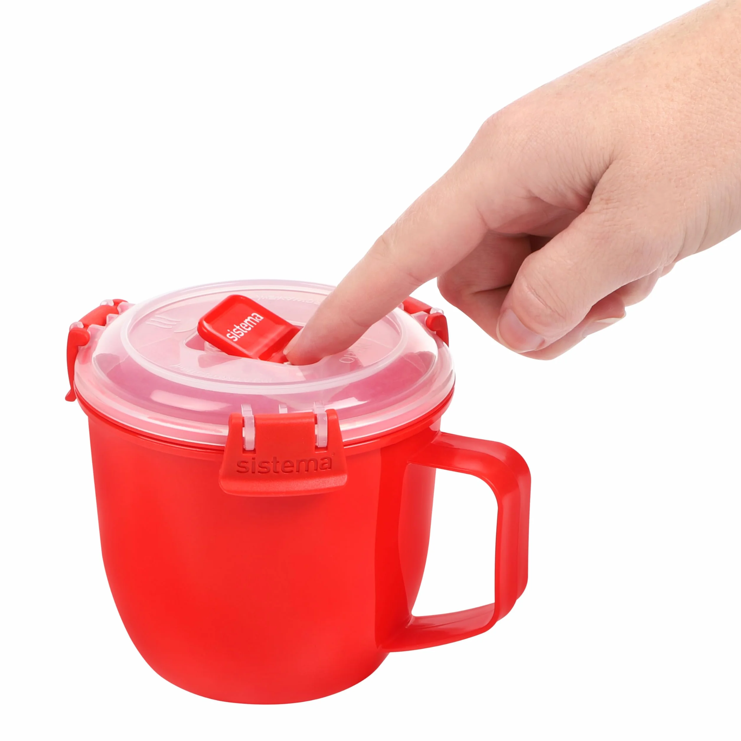 Sistema kubek do zupy do kuchenki mikrofalowej 565 ml czerwony
