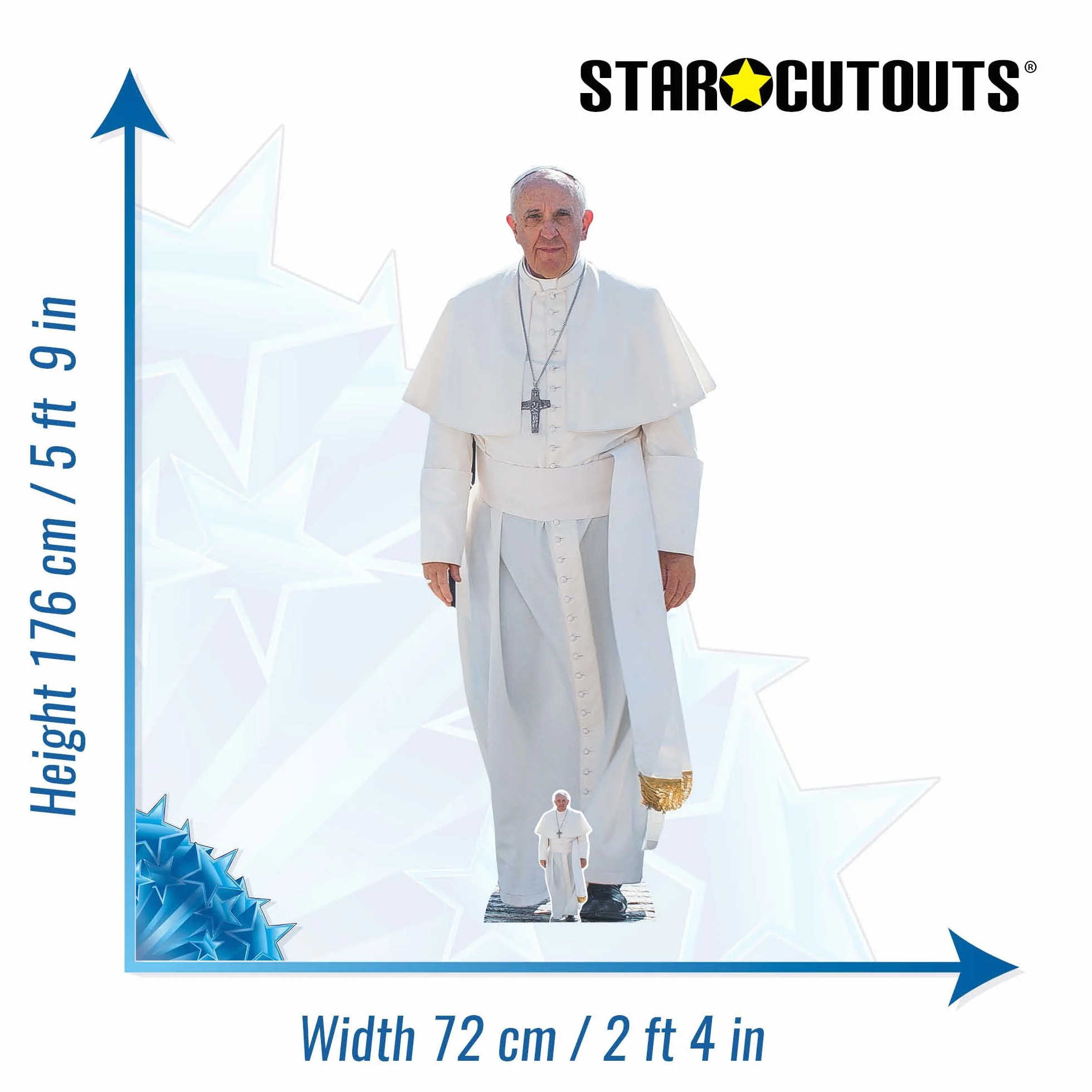 Star Cutouts Ltd SC940 Papież Franciszek Life Size karton wycięty, wielokolorowy 176 x 72 x 176 cm