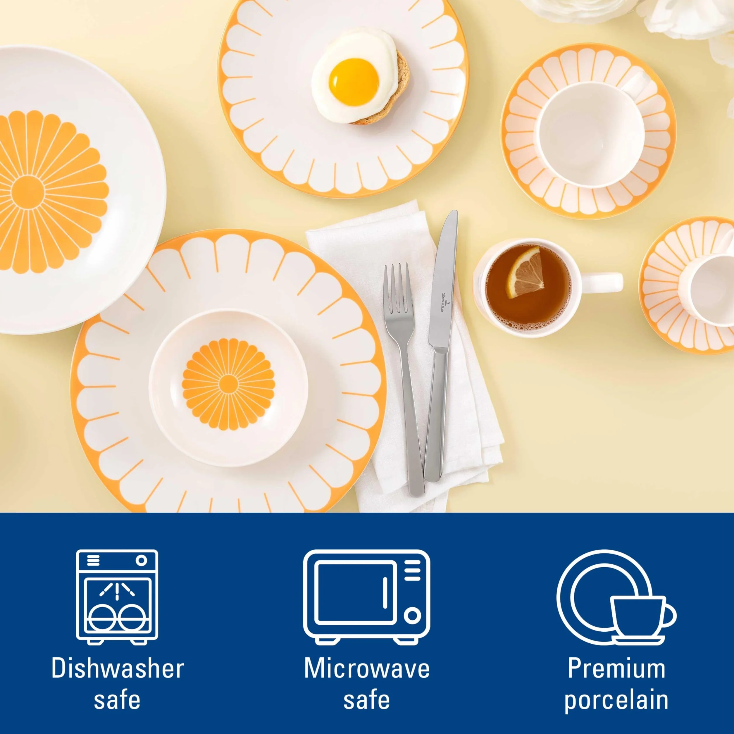 Villeroy & Boch Fleur soleil filiżanka do kawy żółta porcelana Premium