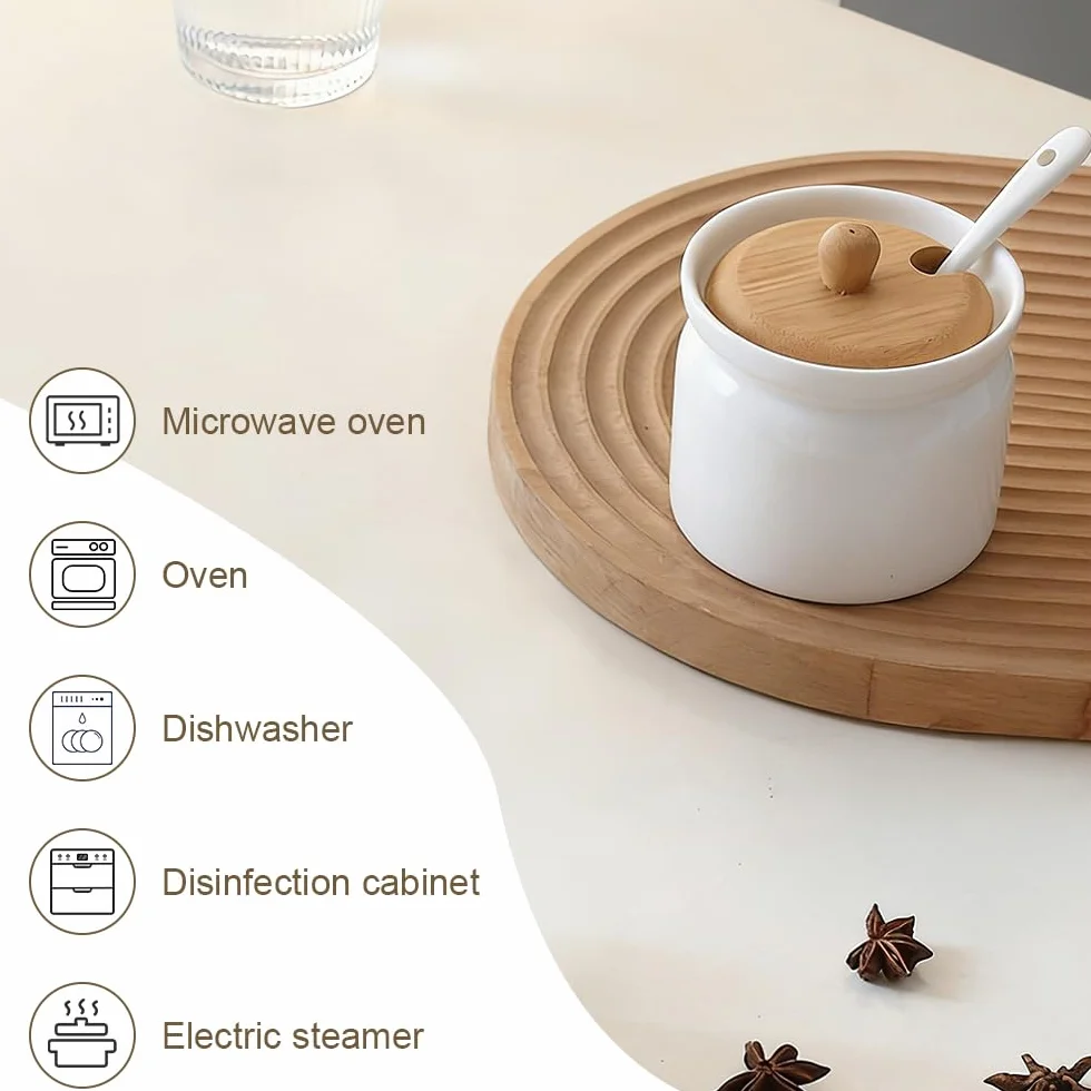 Ceramiczne słoiki na cukier z pokrywką, puszka na cukier biała, hermetyczna puszka na kawę, z małą łyżeczką ceramiczną do kawy, cukru, herbaty, przypraw itd. (180 ml 6,8 x 8 cm)