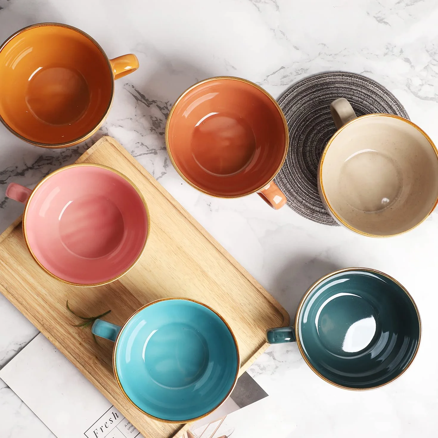 Filiżanka do kawy 700 ml z kamionki XXL kubek ceramiczny