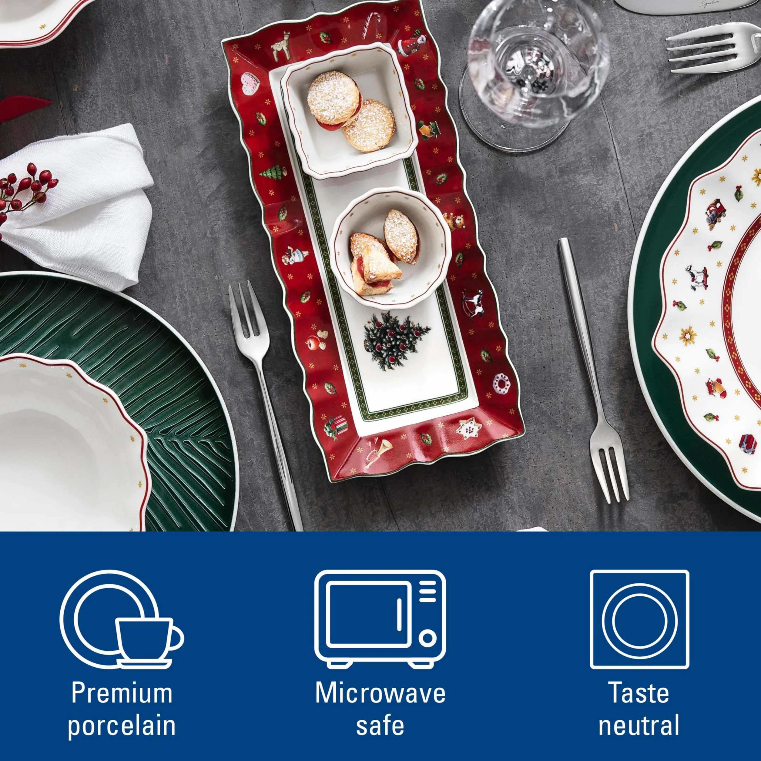 Villeroy & Boch Toy'S Delight Zestaw Naczyń do Serwowania Biały Czerwony 4 Elementy