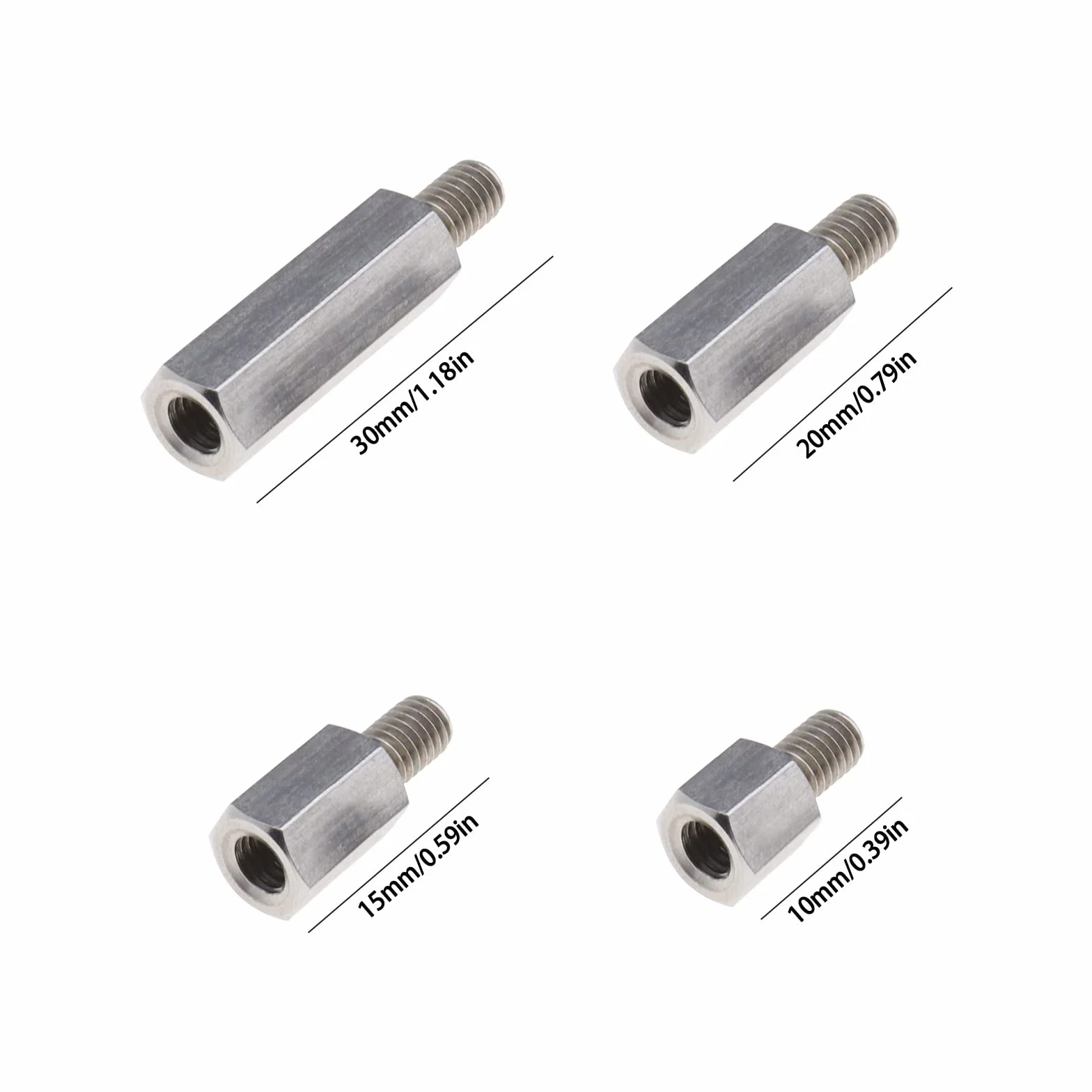 8 szt. pojedyncze wkręty sześciokątne wsporniki dystansowe męskie do żeńskie gwint 10 mm 15 mm 20 mm 30 mm M6 x M6 do łączników PCB sześciokątnych akcesoria sprzętowe stal nierdzewna