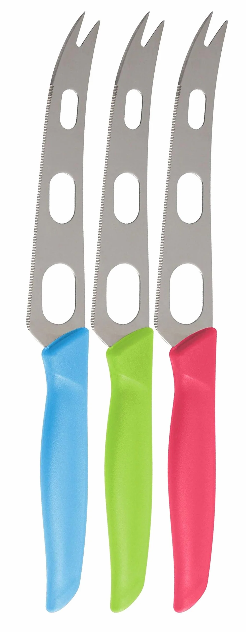 NIROSTA 43202 Fackelmann nóż do sera Tropical z tworzywa sztucznego/stali nierdzewnej, 24 cm, koralowy/zielony/niebieski