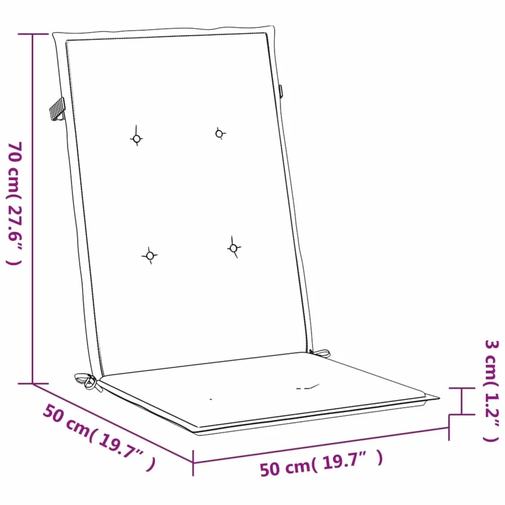 vidaXL Poduszki na krzesła ogrodowe, 4 szt., antracyt, 120x50x3 cm