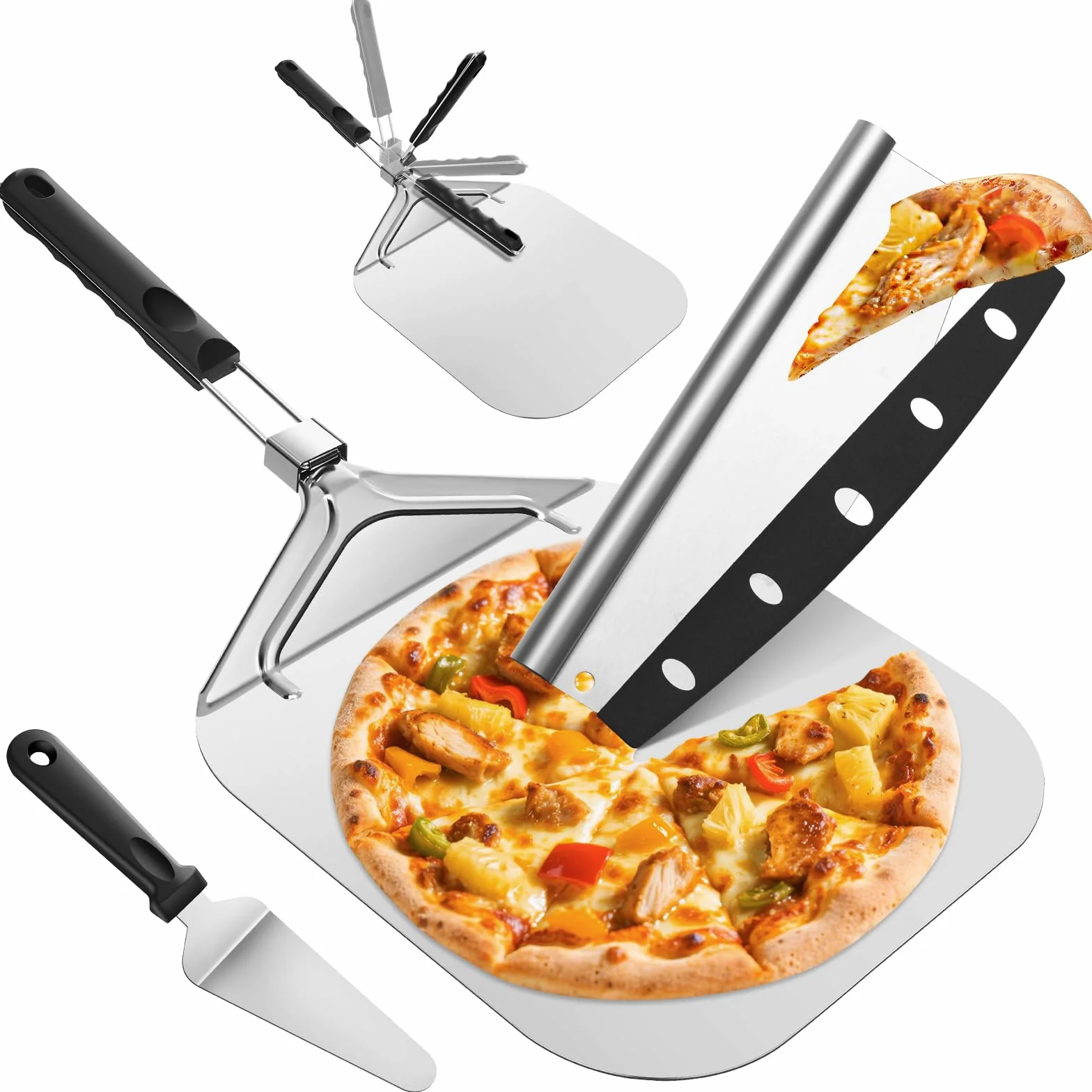 Aluminiowy Podnośnik do Pizzy XXL Składany 32x31,5 cm
