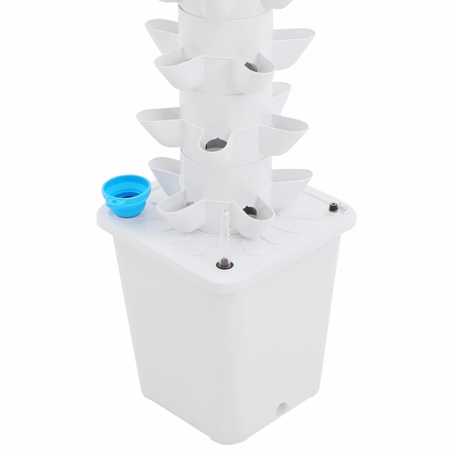 Had 45-otworowy system do hydroponicznej uprawy, zestaw do uprawy w ogrodzie z pompą nawadniającą i zbiornikiem na 20 litrów głębokiego nawodnienia, dla roślin, warzyw i owoców, 9-piętrowy