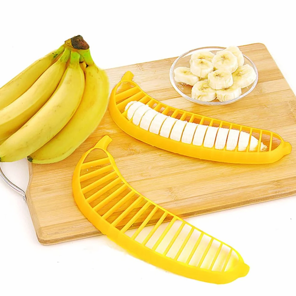 krajalnica do bananów plastikowa do idealnie pokrojonych bananów narzędzie kuchenne
