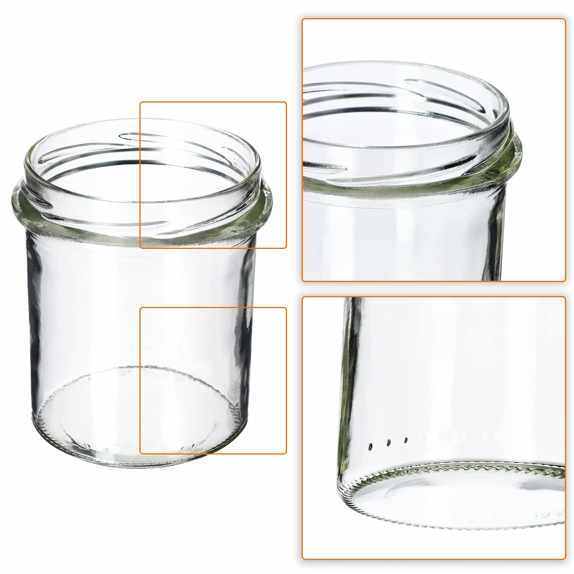 KADAX Słoiki na dżem 350 ml z zakręcaną pokrywką fi82 mm, 10 sztuk