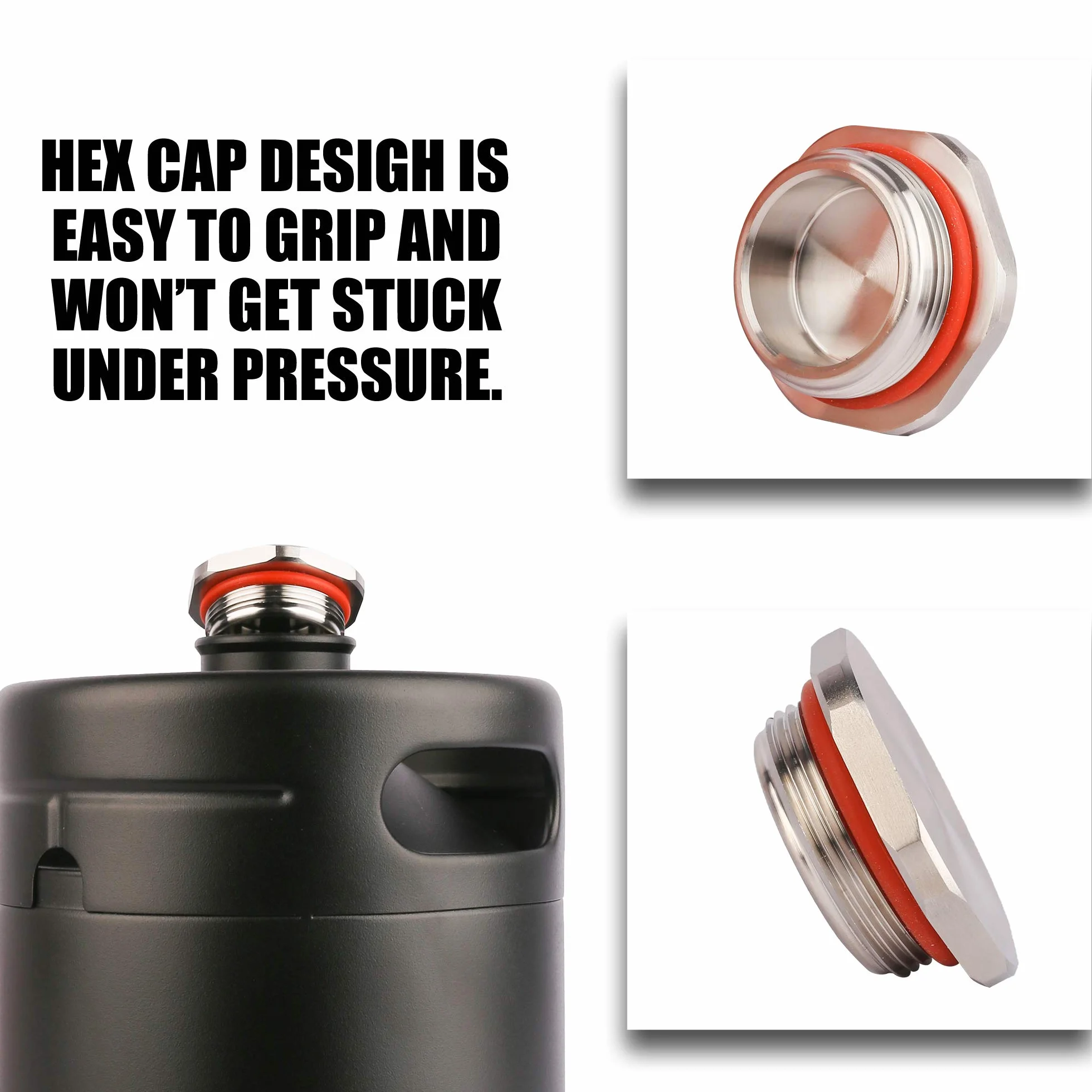 TMCRAFT 4-litrowy mini Keg Growler system beczek domowych ze stali nierdzewnej utrzymujący świeżość i karbonatyzację piwa matowa czerń