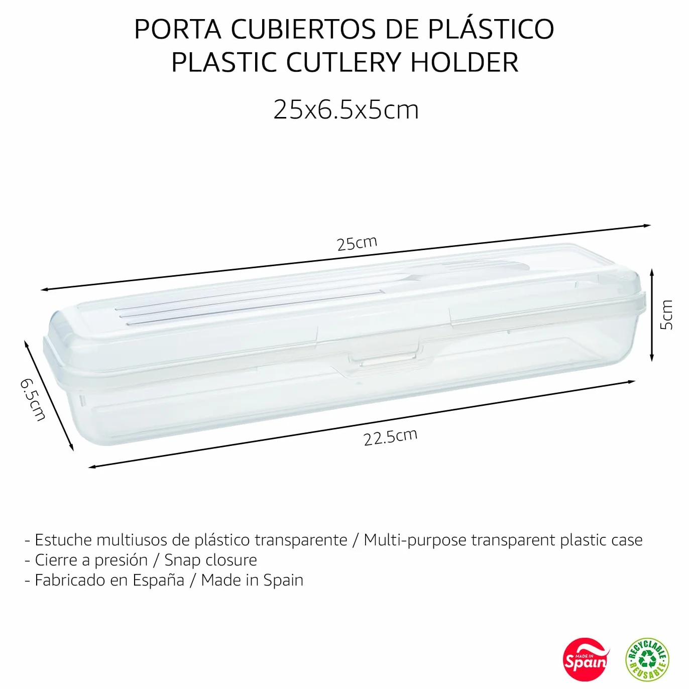 Pojemnik na sztućce 25x6,5x5 cm organizer do szkoły na kemping