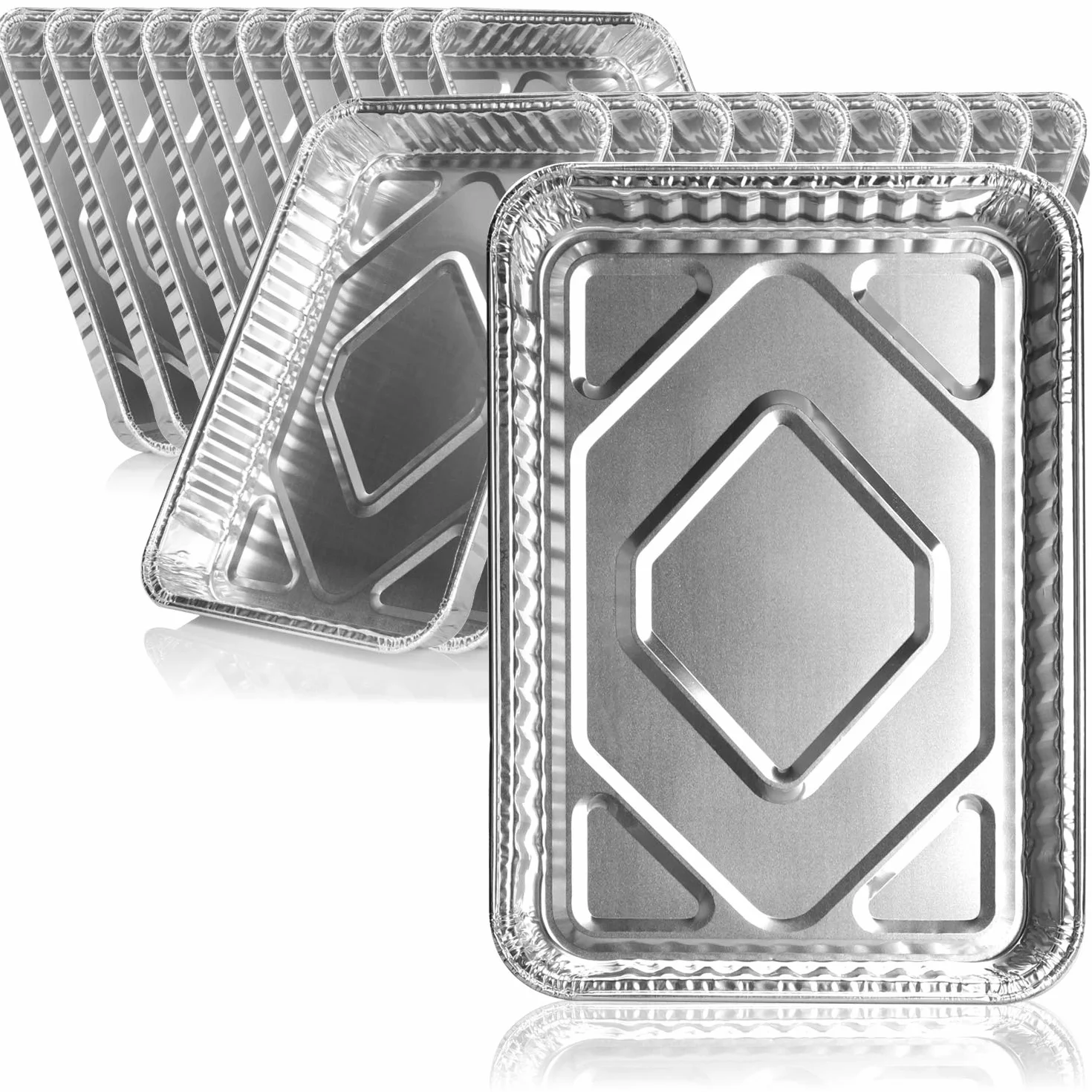 COM-FOUR® 20x blacha do grillowania, jednorazowe blachy aluminiowe, aluminiowa patelnia grillowa do grillowania, gotowania i pieczenia, ociekacz do piekarnika, grilla i BBQ (20 sztuk - 32 x 23 x 4 cm)