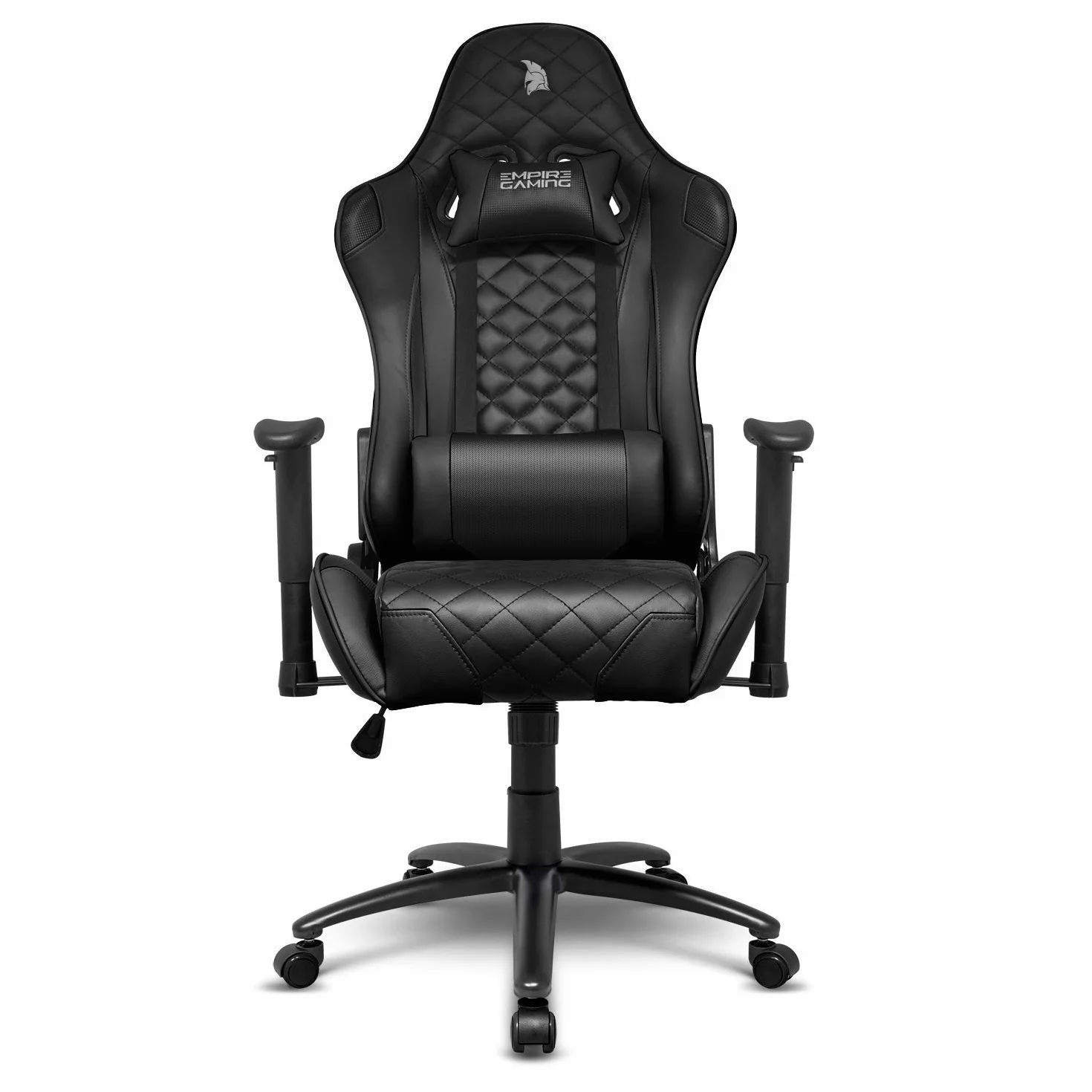 EMPIRE GAMING – krzesło biurowe do gier wyścigowych serii 700 – ultra ergonomiczne, wygodne sportowe siedzisko – regulowane podłokietniki 2D, oparcie na szyję, lędźwiowy kukulski podporę – czarne