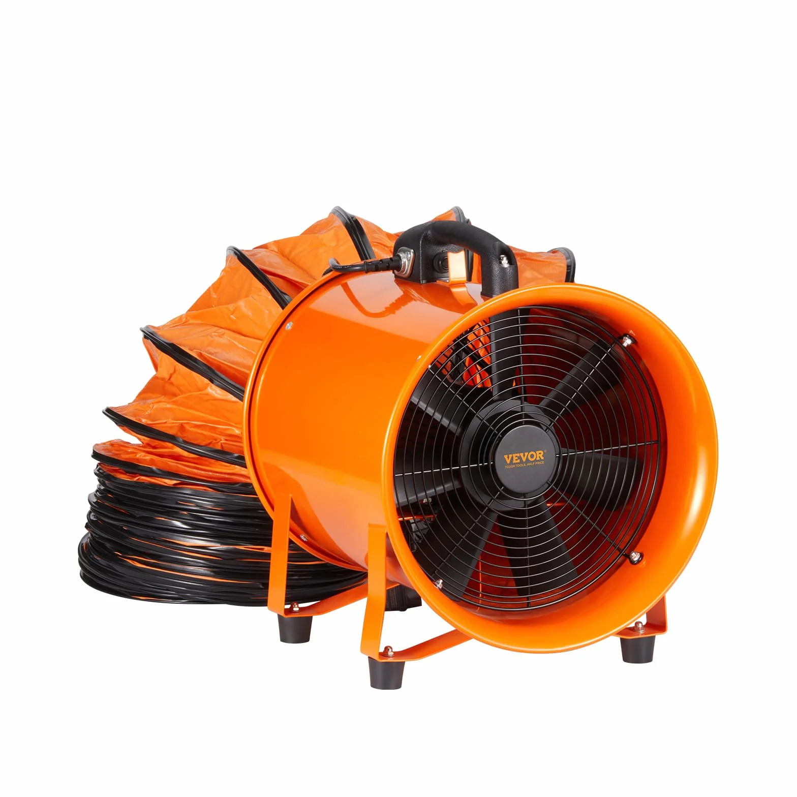 VEVOR Wentylator wyciągowy 145 W Przemysłowy Wyciąg Powietrza 203 mm Wąż wyciągowy 10 m objętość powietrza 1733 m3/h Wentylator spustowy powietrza do wyciągania kurzu dymu w domu pracy