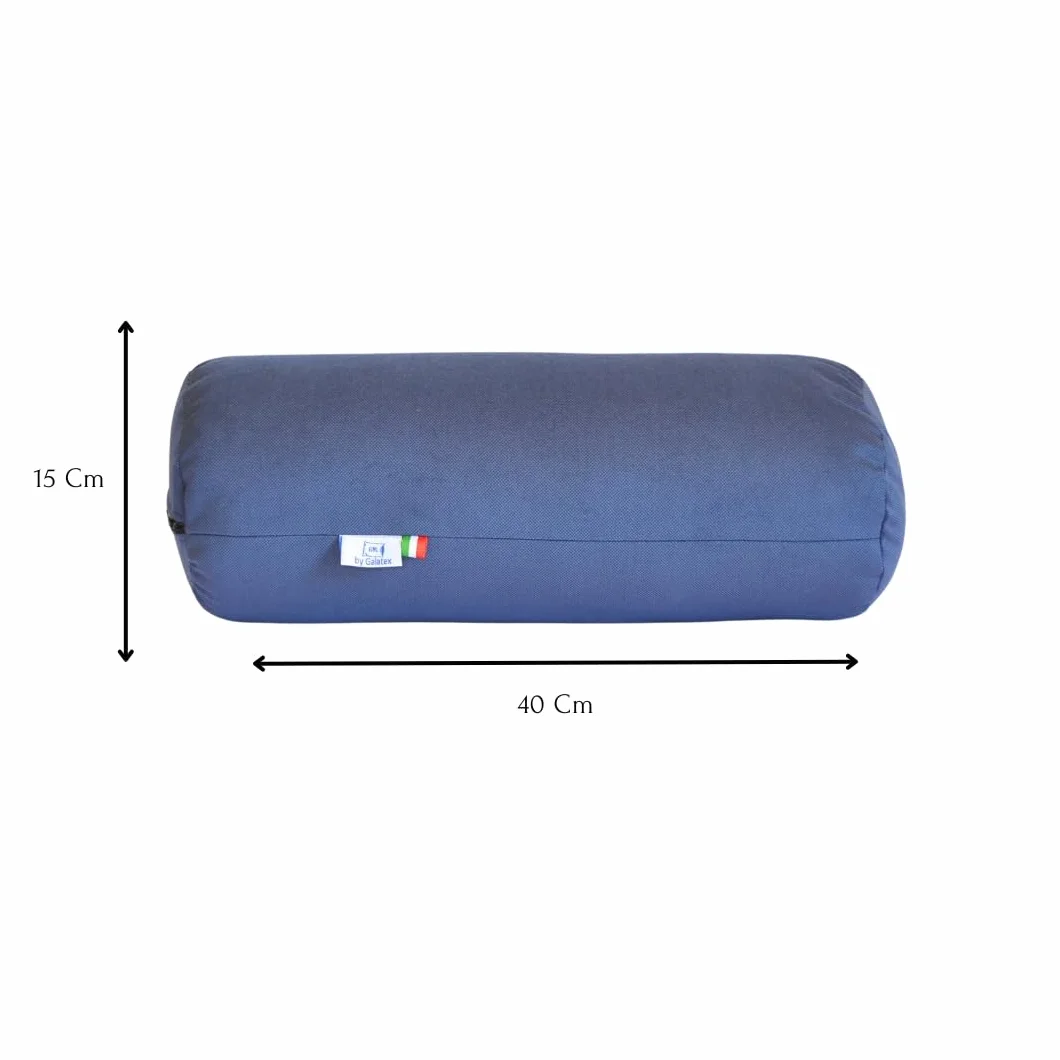 GM Podkładka pod kark, plecy i nogi, 40 x 15 cm, wyprodukowana we Włoszech, z poszewką z wodoodpornego i odpornego na zabrudzenia materiału, niebieska