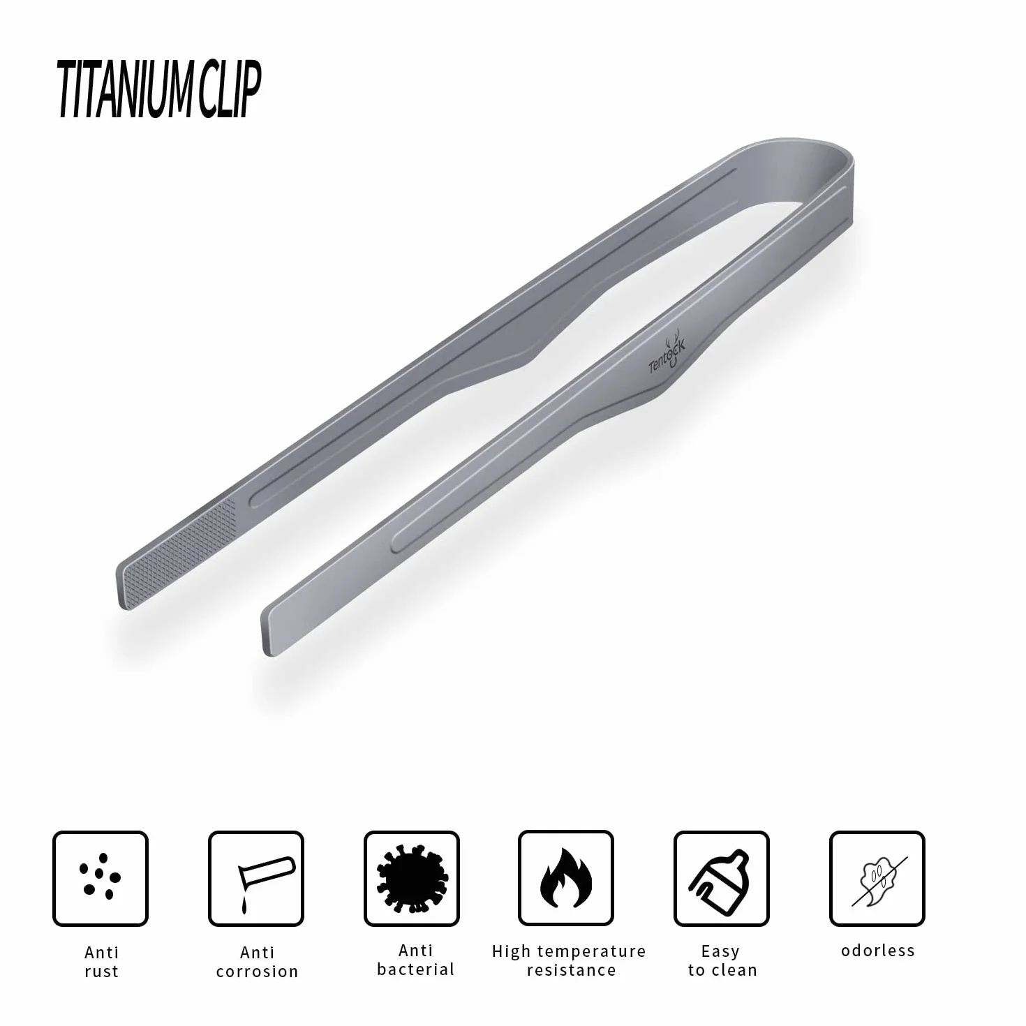 Tentock Ultralekkie tytanowe szczypce do grilla, przeciw oparzeniom, zacisk, do żywności, długi uchwyt, na zewnątrz, wielofunkcyjne narzędzia do grillowania do przycinania sałatki, steków, bufetu,