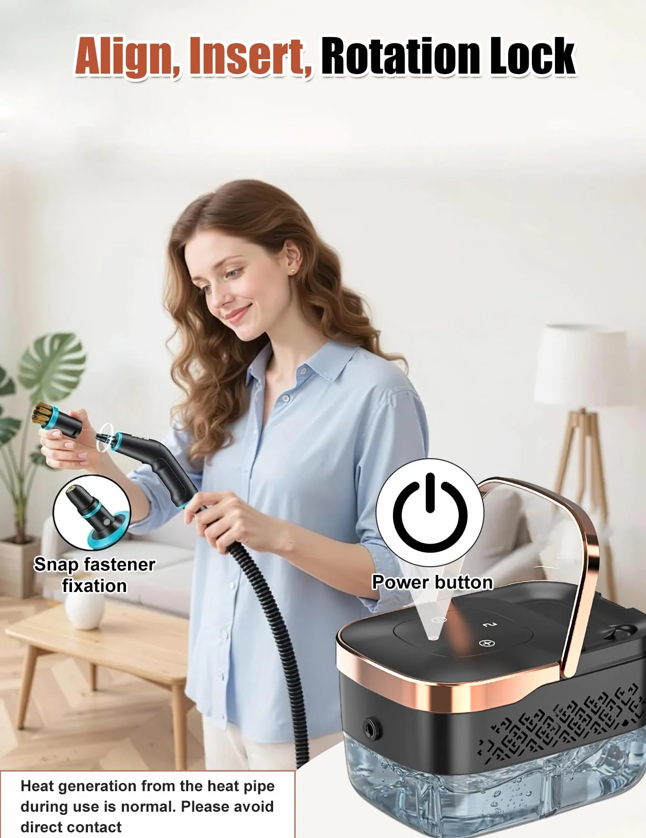 Odkurzacz Parowy, Wielofunkcyjny Ręczny Odkurzacz Parowy o Mocy 2500 W z 6 Regulowanymi Prędkościami i 8 Rodzajami Dysz, Przenośny 1250 ml, Wysokociśnieniowy