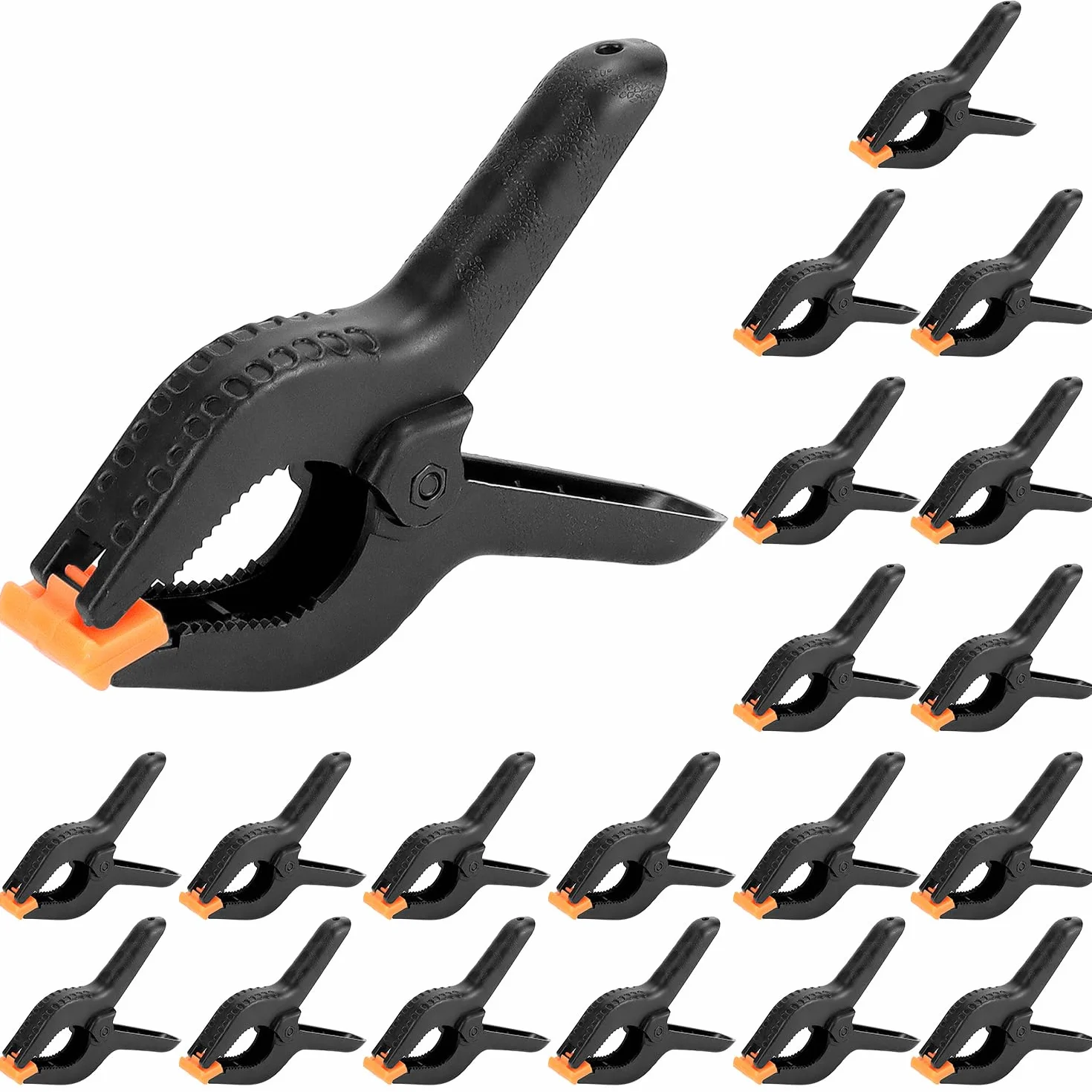 QWORK® 20 sztuk małych zacisków zaciskowych, 6,5 cm nylonowe zaciski sprężynowe do obróbki drewna, plandeki, studia fotograficznego