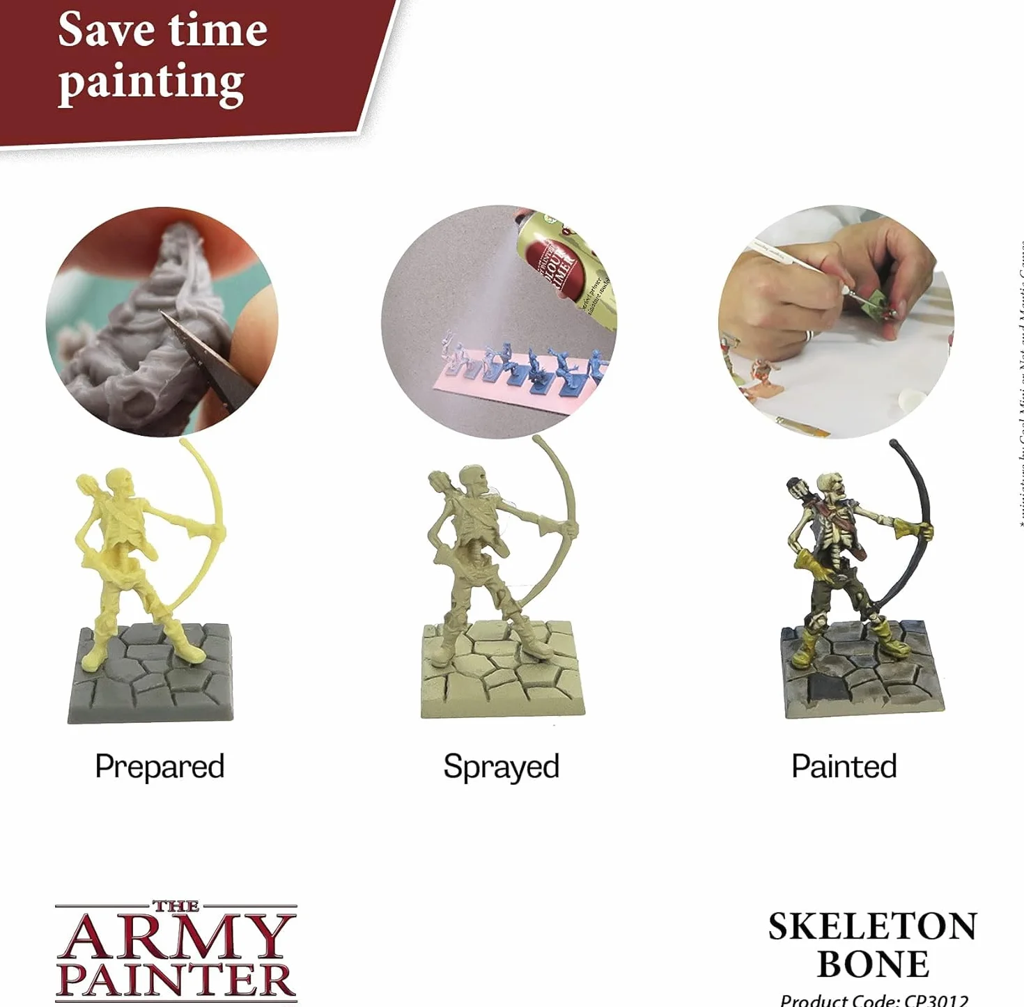The Army Painter Colour Primer Skeleton Bone, 400 mL akrylowy spray podkładowy, farba w sprayu do grundowania figurek, modelowania figurek do gier fabularnych, planszowych i bitewnych.