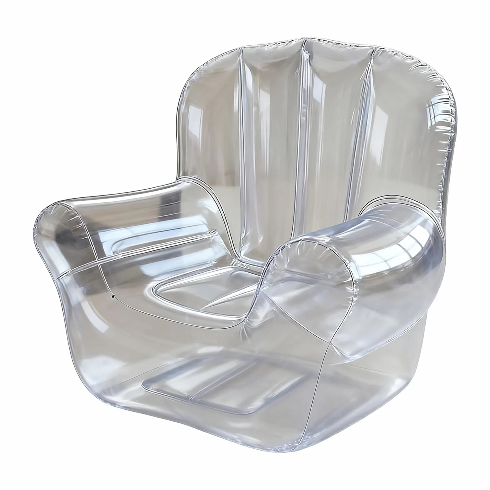 Nadmuchiwany fotel dmuchany, nadmuchiwana sofa na zewnątrz, ergonomiczna, przezroczysta, , meble do sypialni, podróży, przy basenie, balkon, na zewnątrz, trawnik, do wewnątrz