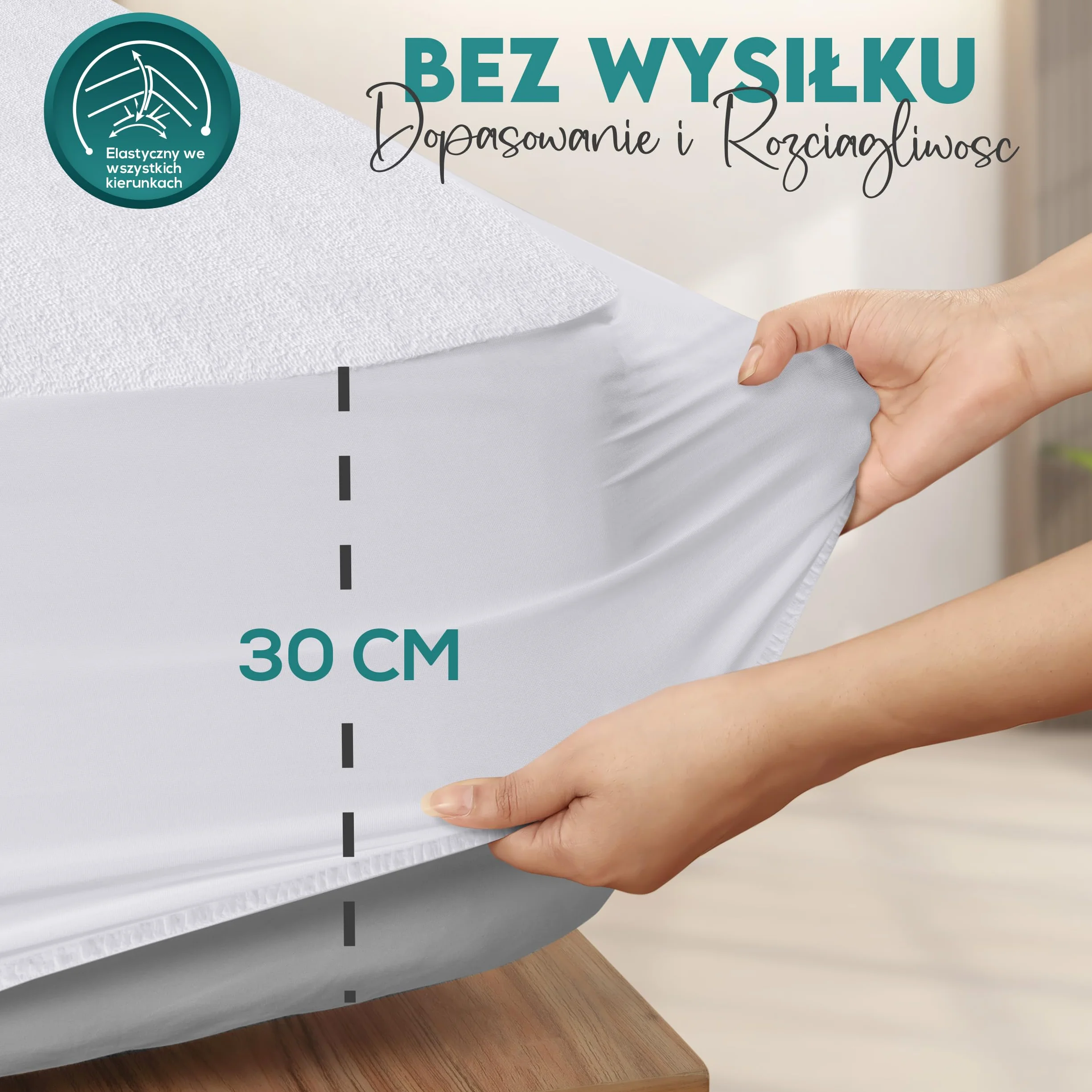 Utopia Bedding Ochraniacz na materac Wodoodporny, certyfikowany przez Oeko-TEX Ochraniacz na materac Oddychający, ochrona materaca, elastyczny dookoła (Biały, 160 x 200 x 30 cm)