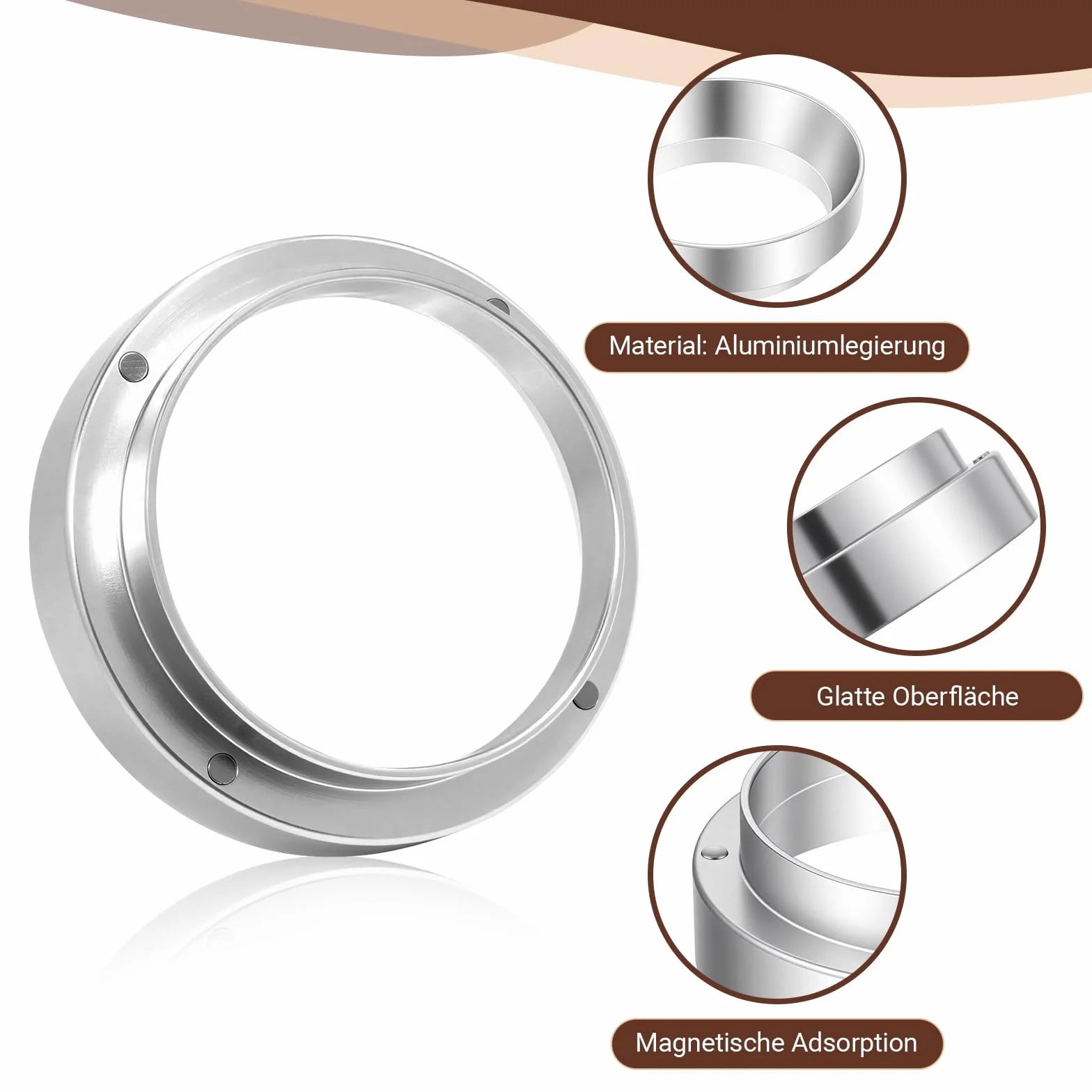 Magnetyczny pierścień dozujący do kawy 51 mm lejek do espresso akcesoria