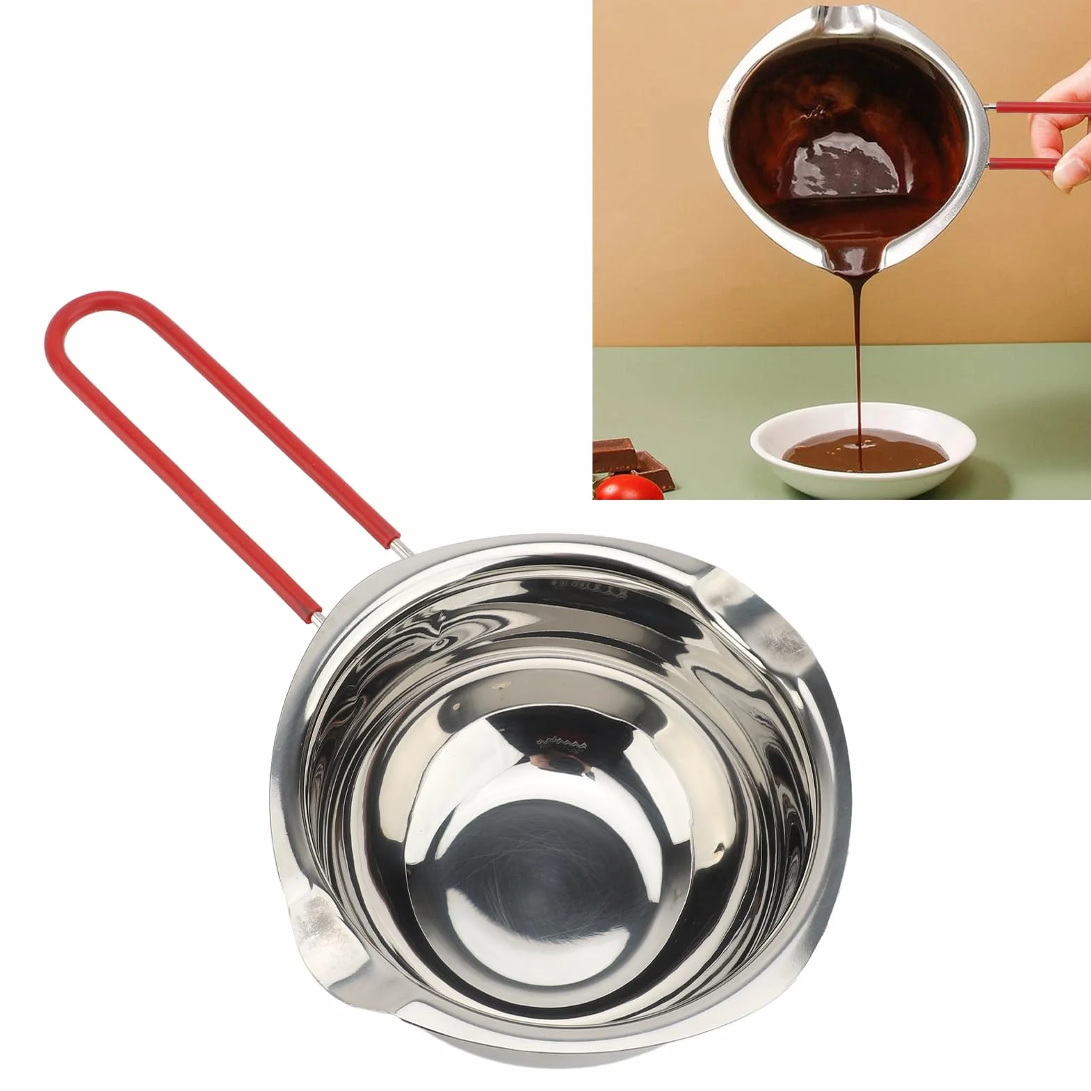 Kocioł do Topienia Czekolady ze Stali Nierdzewnej SUS304 500 Ml Podwójny Podgrzewacz