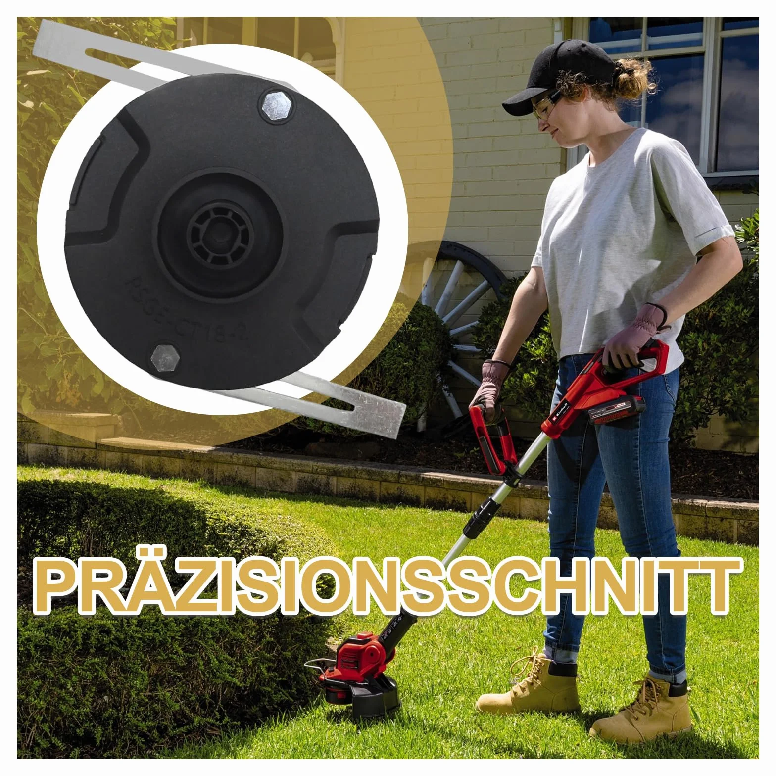 Uniwersalna tarcza tnąca jako część zamienna do podkaszarki, zamiennik do Einhell GE-CT 18 LI Solo, zamiennik do Mr Gardener AT 1824 KS Li PXC