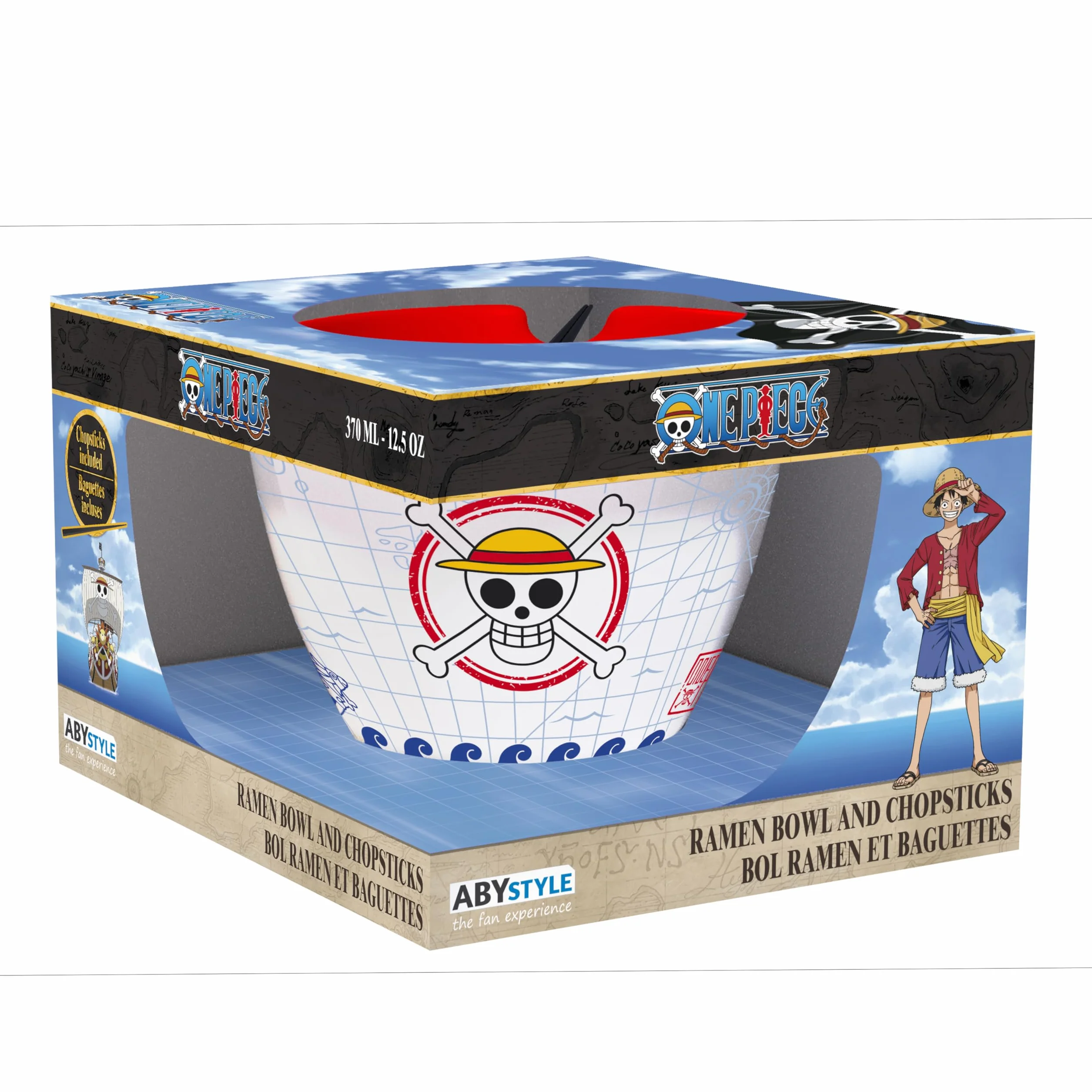 One Piece Monkey D. Luffy Ramen Bowl with Chopsticks