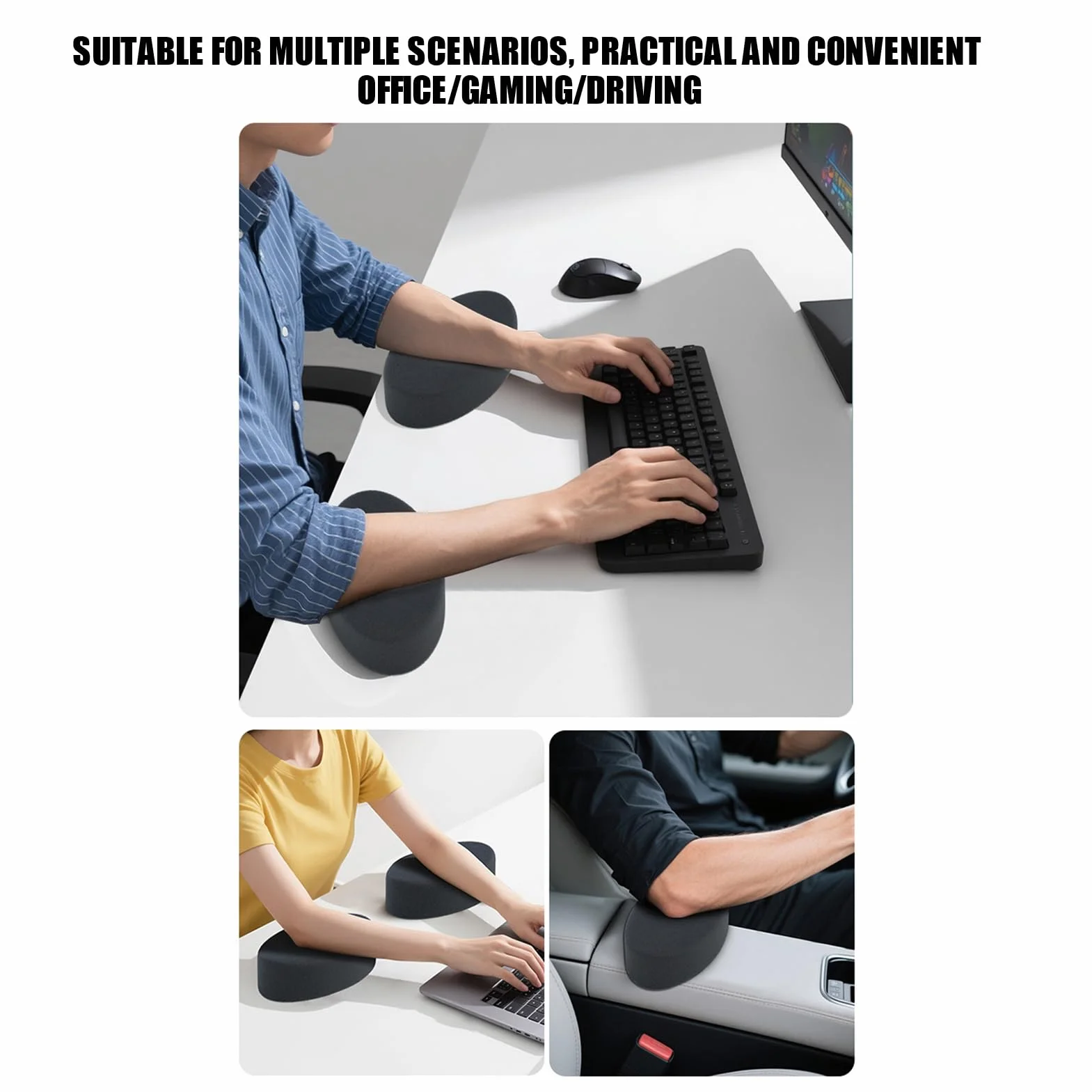 Ergonomiczna podkładka pod nadgarstek, podłokietnik na łokieć, podparcie nadgarstka, stoliki biurkowe, pianka z pamięcią kształtu, poduszka podtrzymująca do komputera, laptopa, pracy, pisania, gier