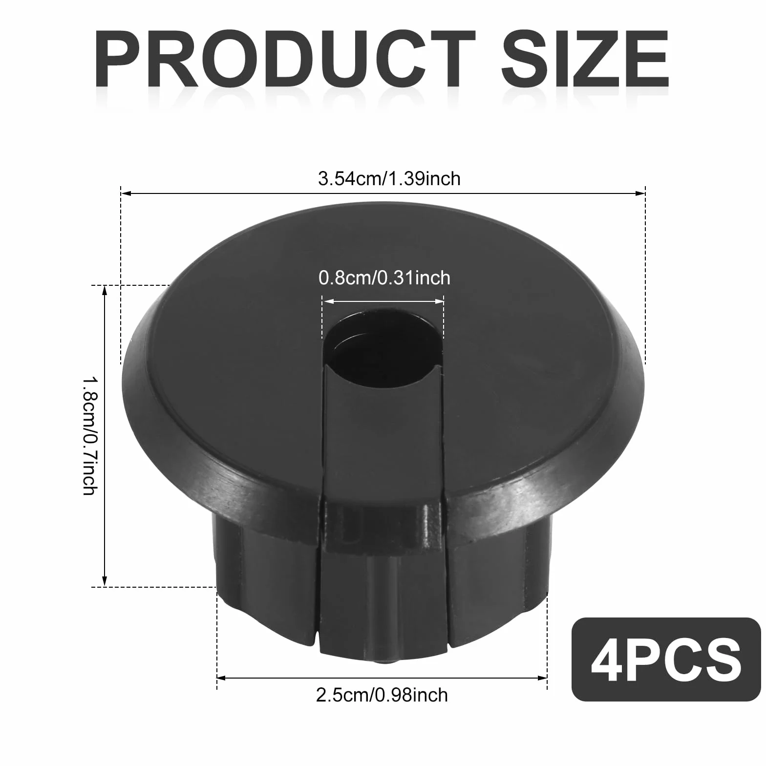 4 Elementy Zestawu do Prowadzenia Kabli do Starlink, Plastikowa Przelotka Scienna do Kabla do Adaptera Kabla Przepusty Kablowe do Otworu w Scianie 2,54 cm i Otworu na Przewód Meblowy (Czarny)