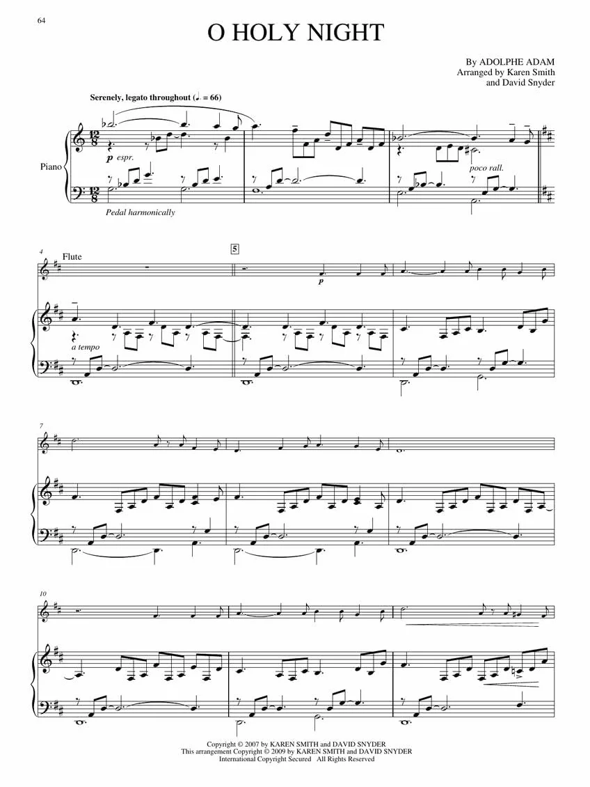 O holy night flute traversiere +cd: A Christmas Collection for Flute and Piano