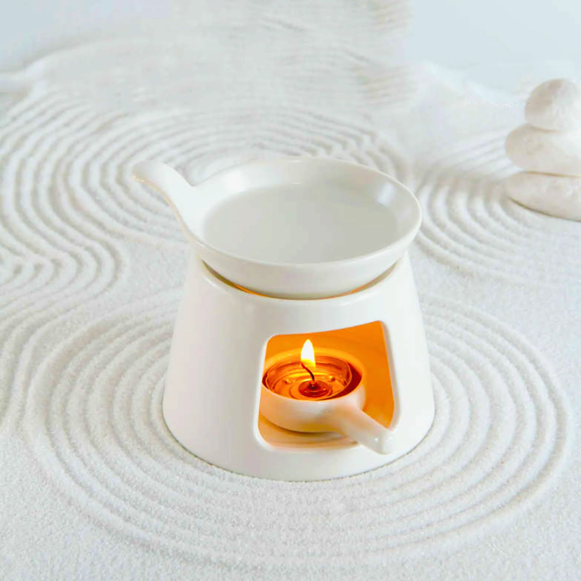 Ceramiczne palniki do topienia wosku białe, podgrzewacz wosku do świec typu tea light, palnik olejków eterycznych, palnik woskowy do świec, lampa dyfuzor zapachowy do jogi aromaterapii do